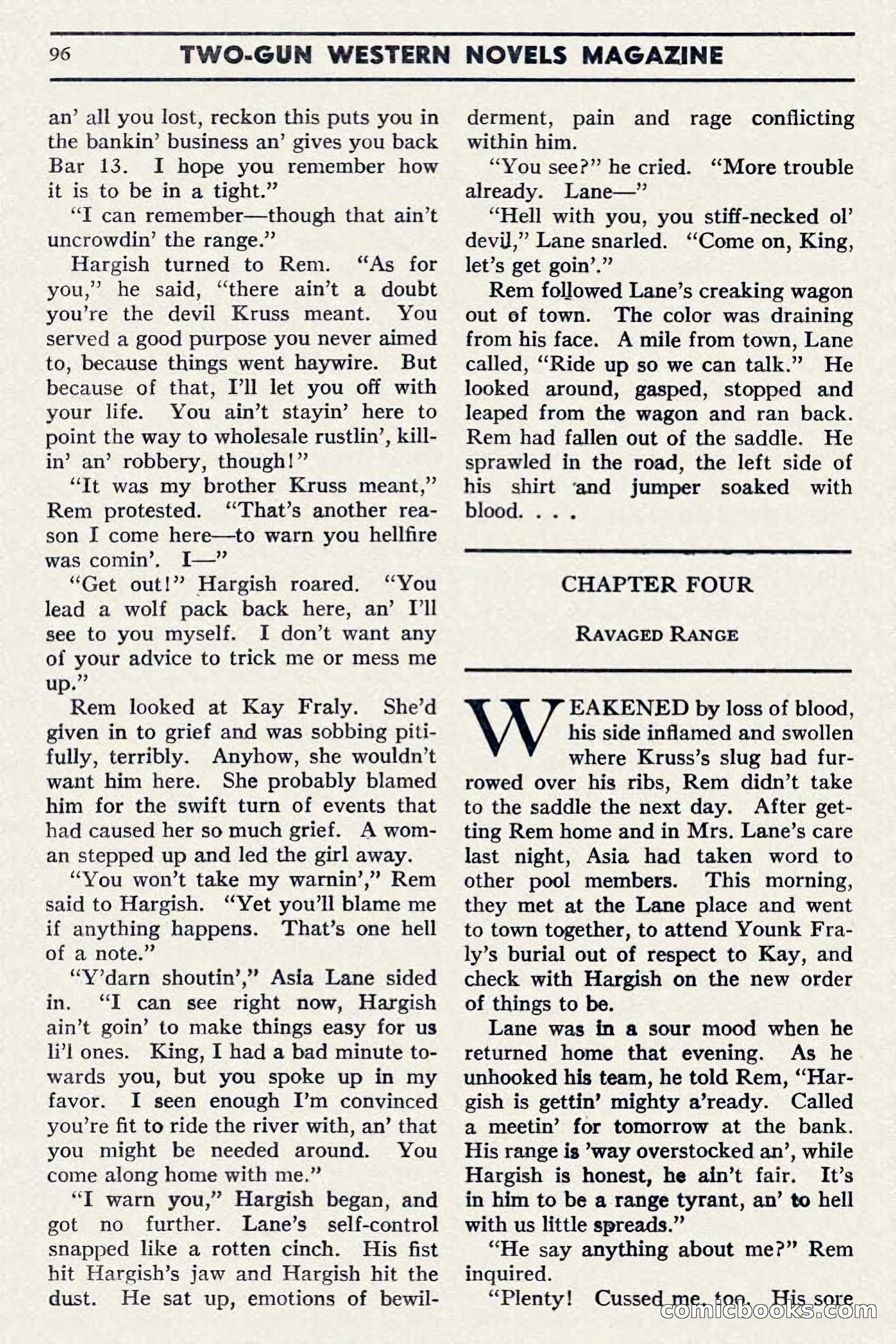 Two-Gun Western Novels Magazine, April 1942 — page 96 of 116