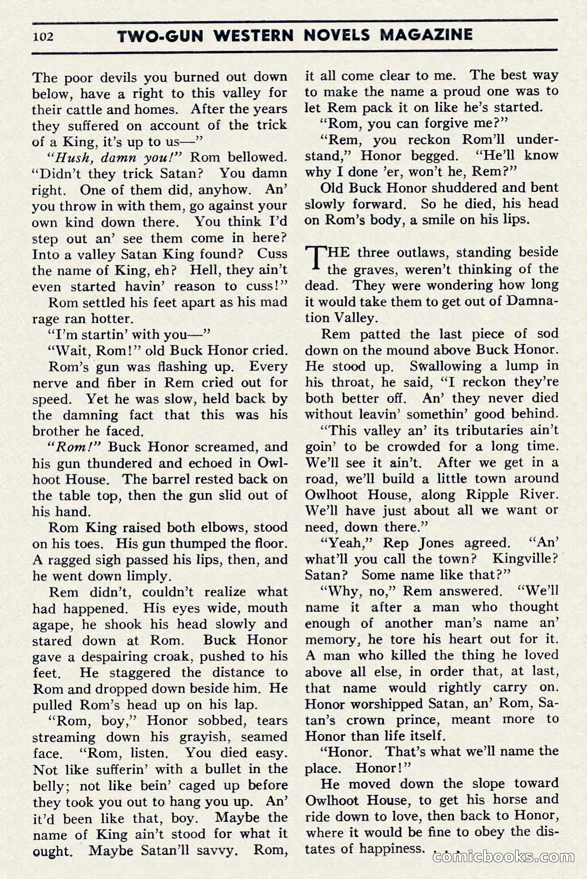 Two-Gun Western Novels Magazine, April 1942 — page 102 of 116