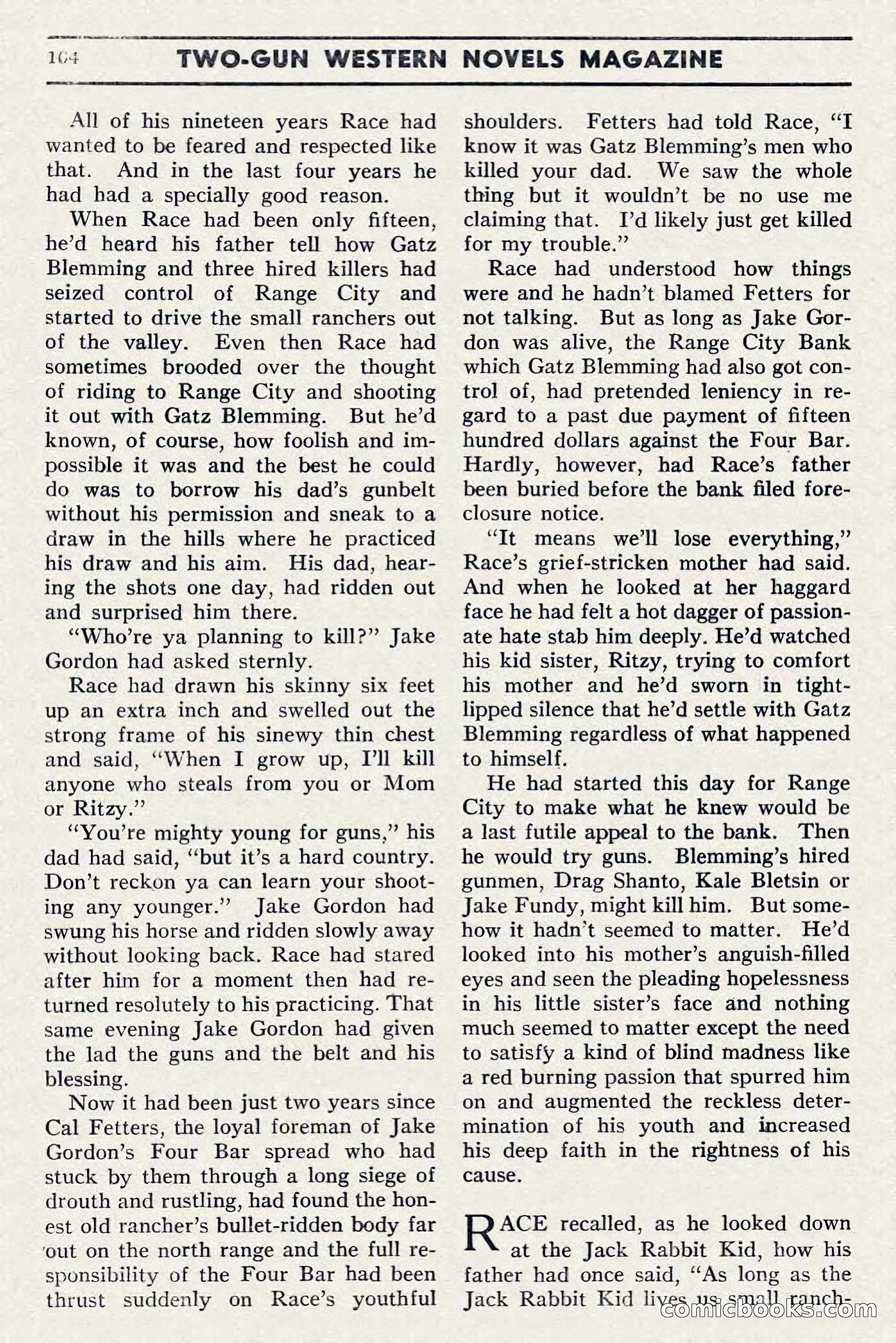 Two-Gun Western Novels Magazine, April 1942 — page 104 of 116