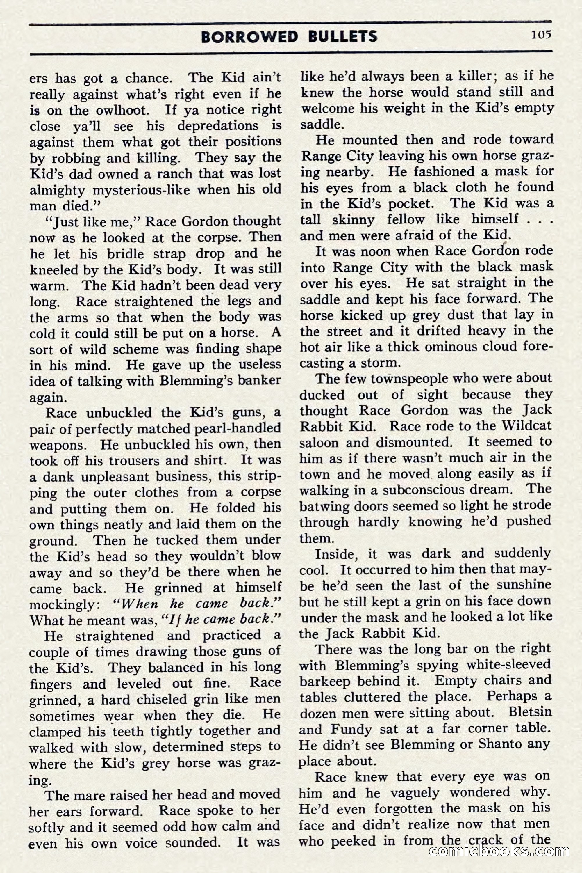 Two-Gun Western Novels Magazine, April 1942 — page 105 of 116