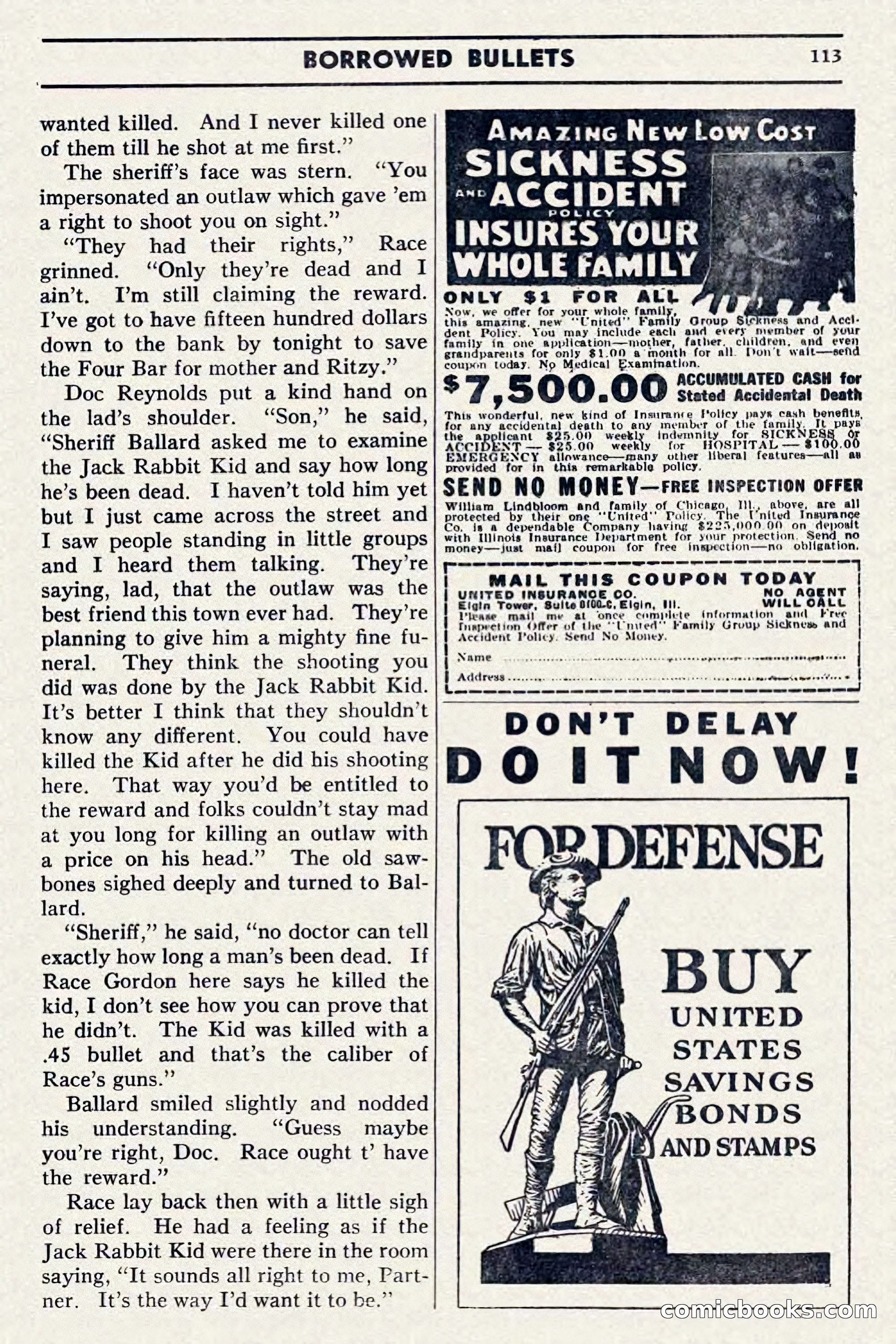 Two-Gun Western Novels Magazine, April 1942 — page 113 of 116