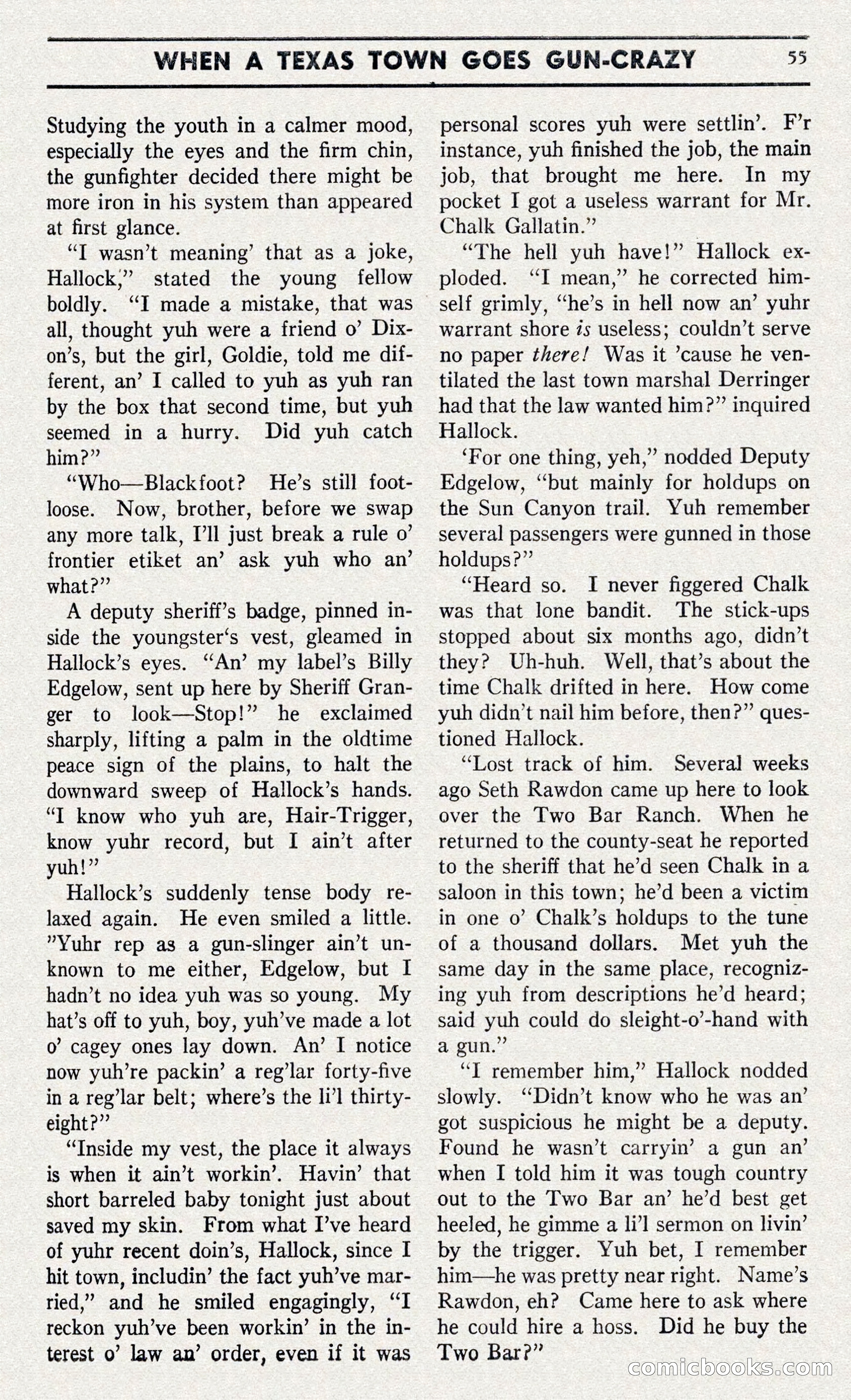 Two-Gun Western Novels Magazine — page 54 of 116