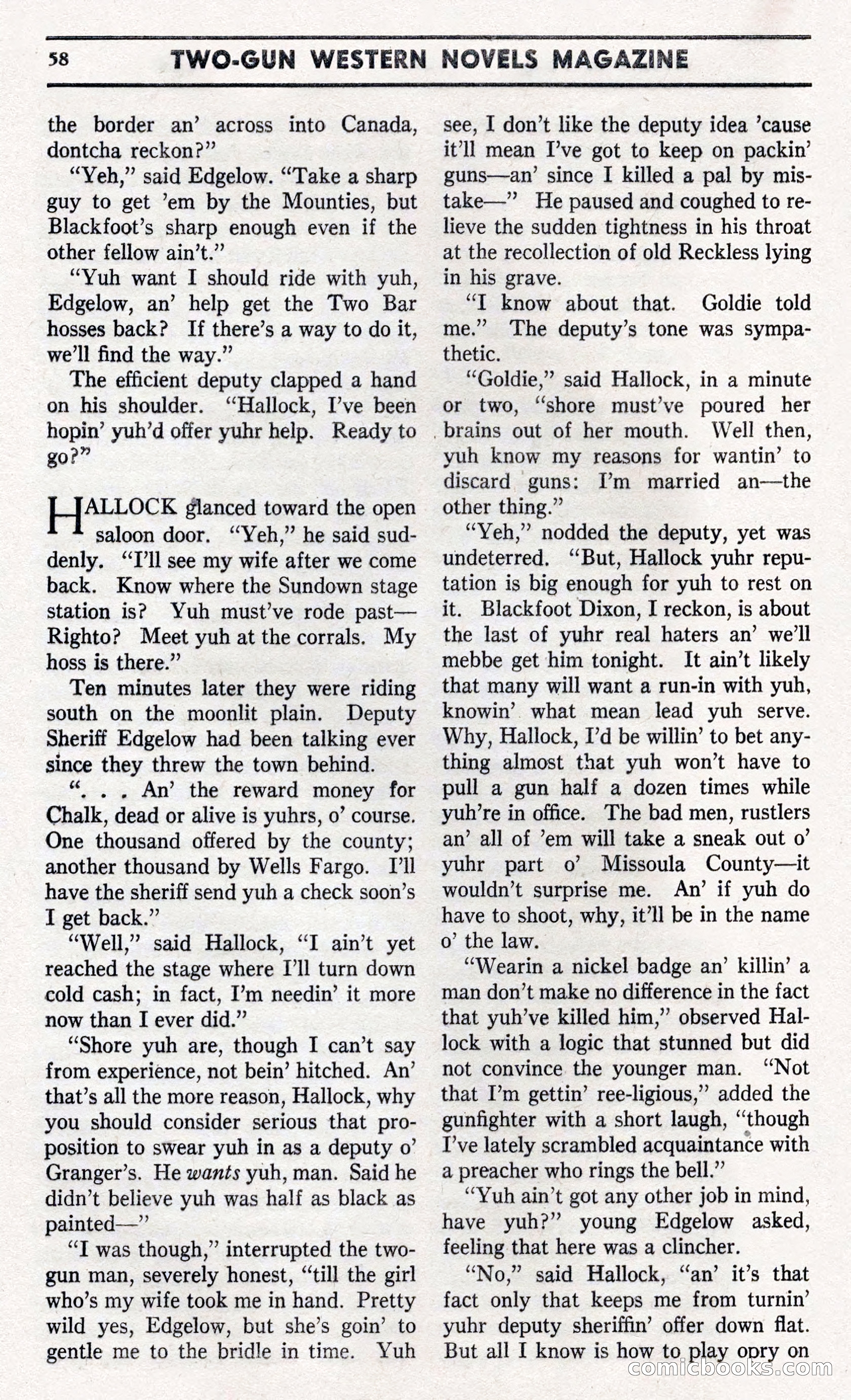 Two-Gun Western Novels Magazine — page 57 of 116