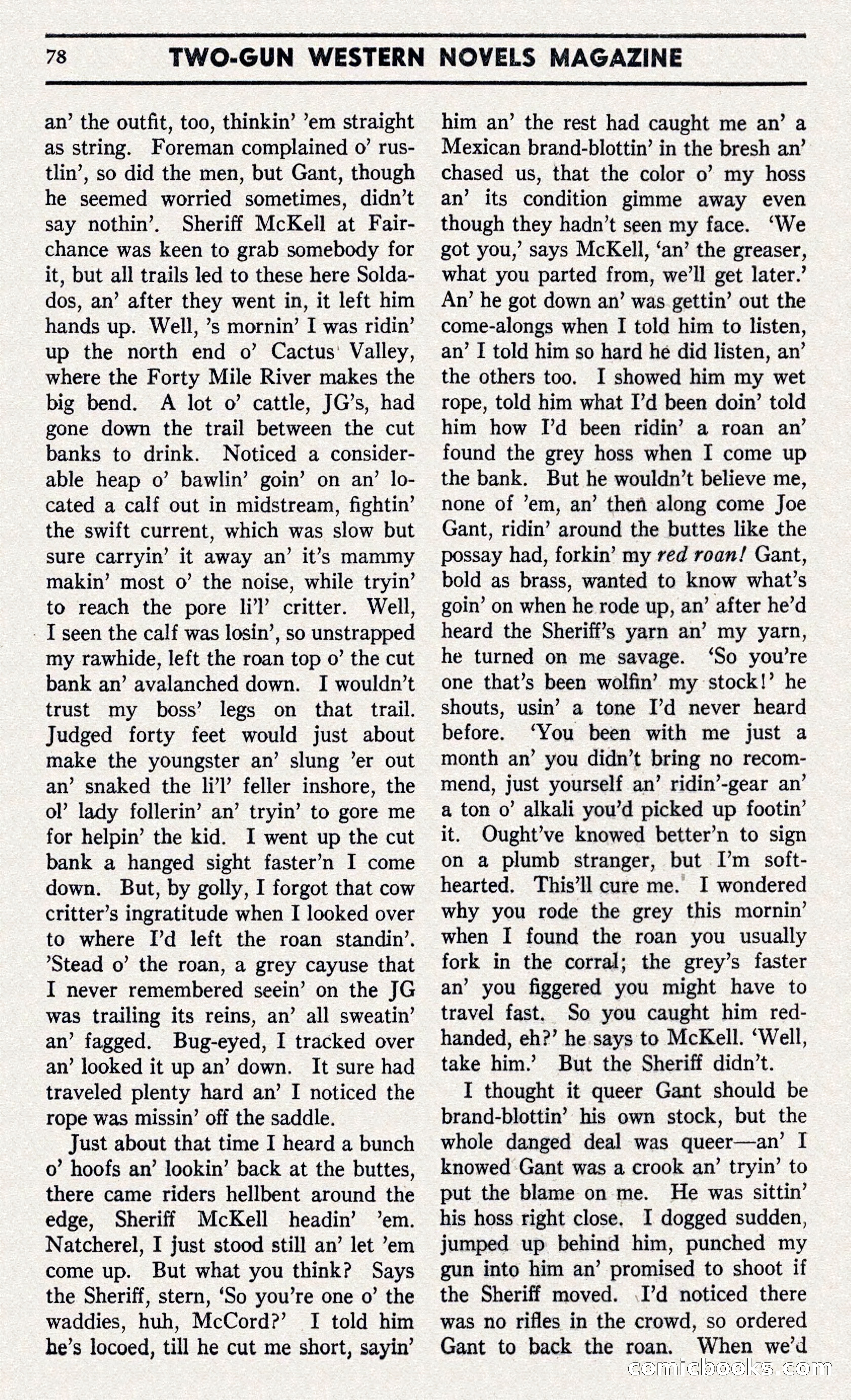Two-Gun Western Novels Magazine — page 77 of 116