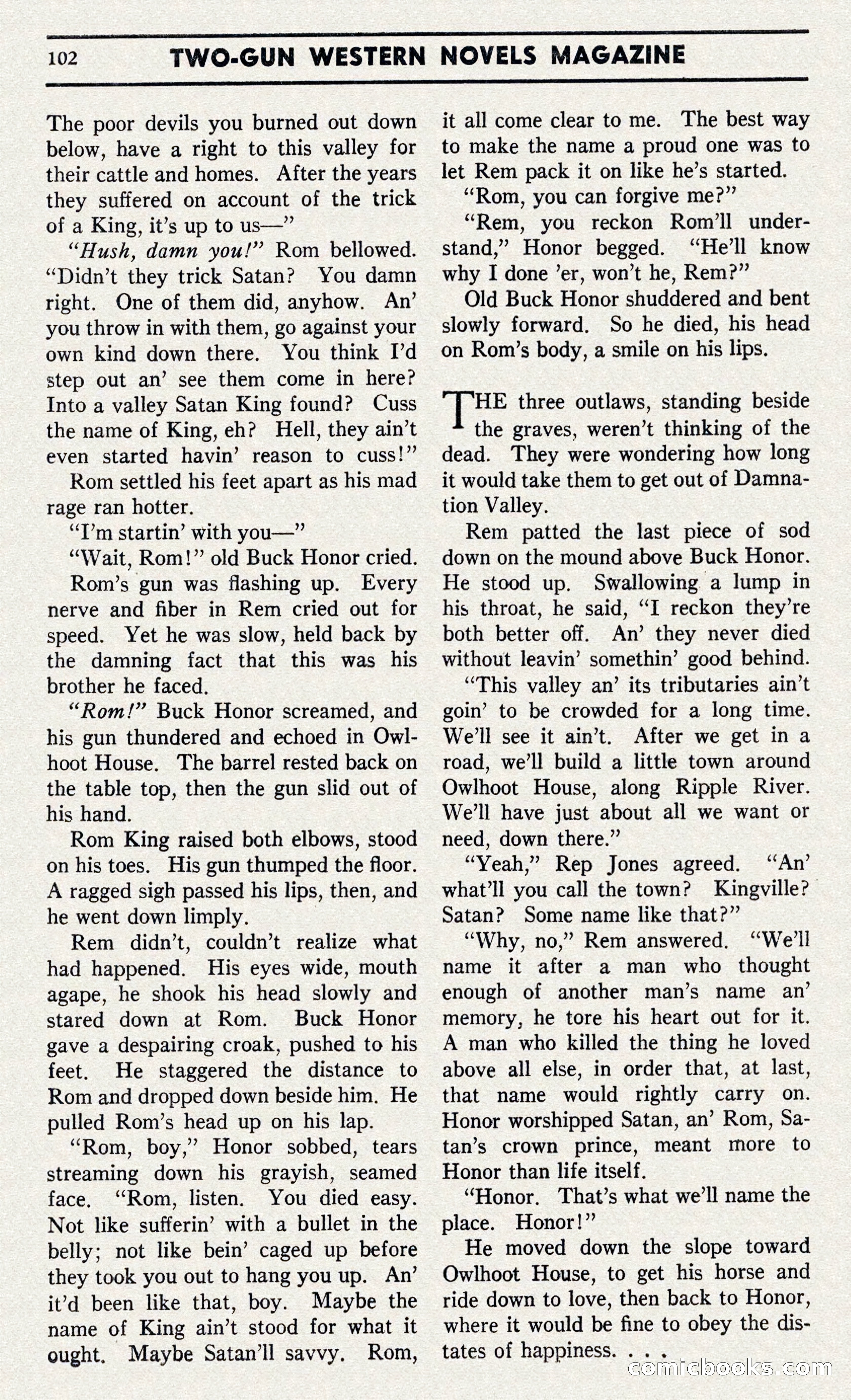 Two-Gun Western Novels Magazine — page 101 of 116