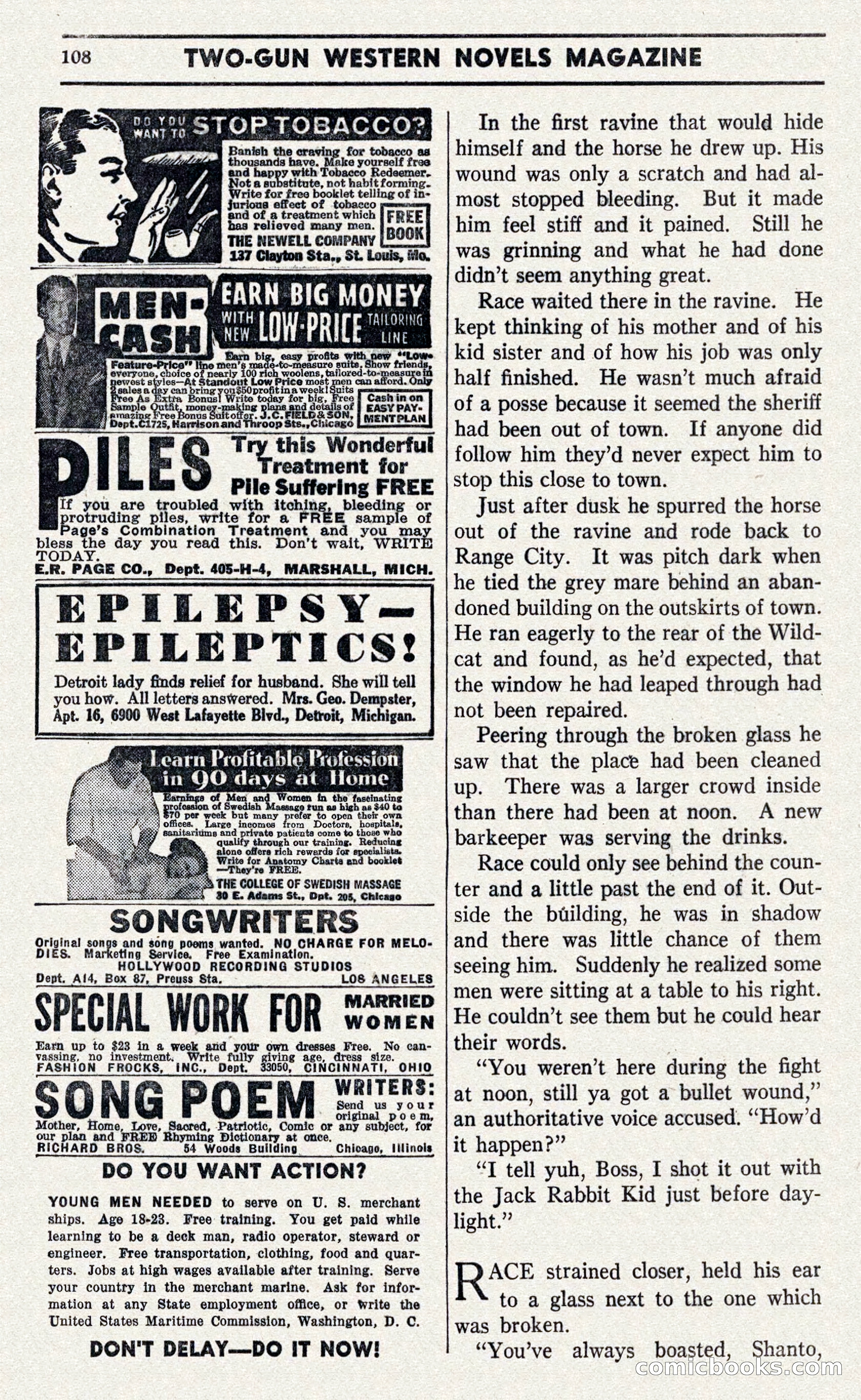 Two-Gun Western Novels Magazine — page 107 of 116