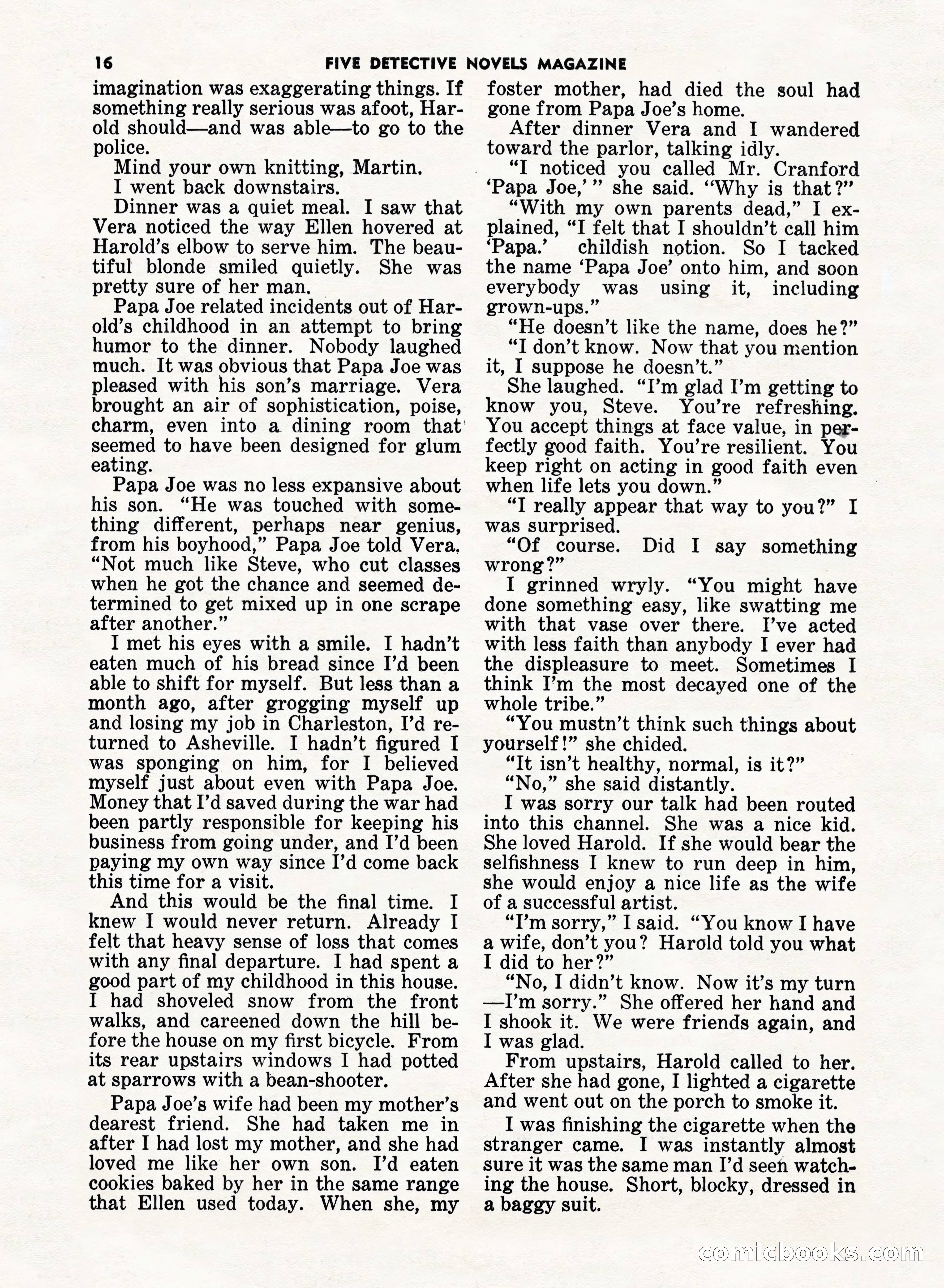 5 Detective Novels Magazine, Fall 1952 — page 16 of 132