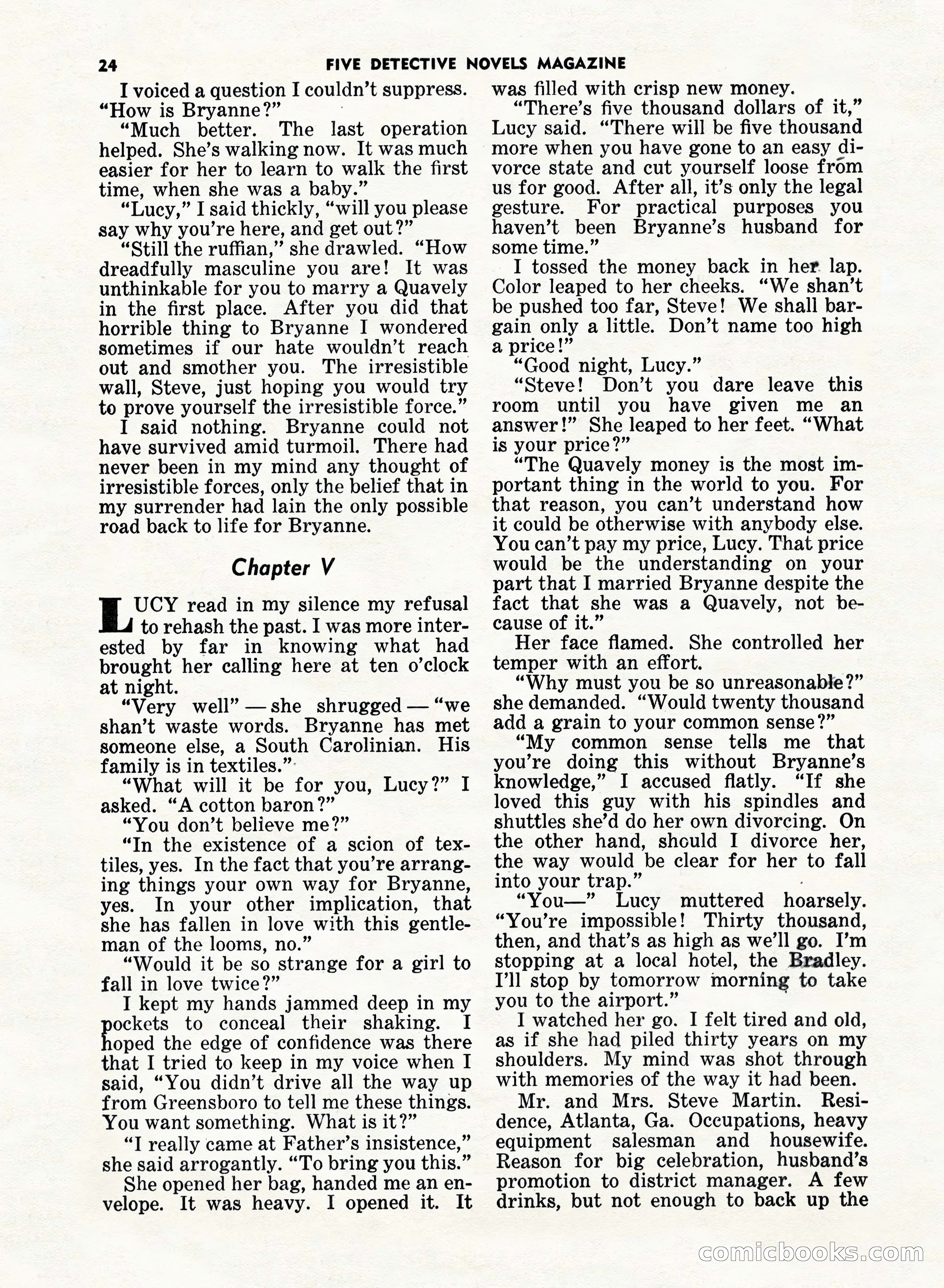 5 Detective Novels Magazine, Fall 1952 — page 24 of 132