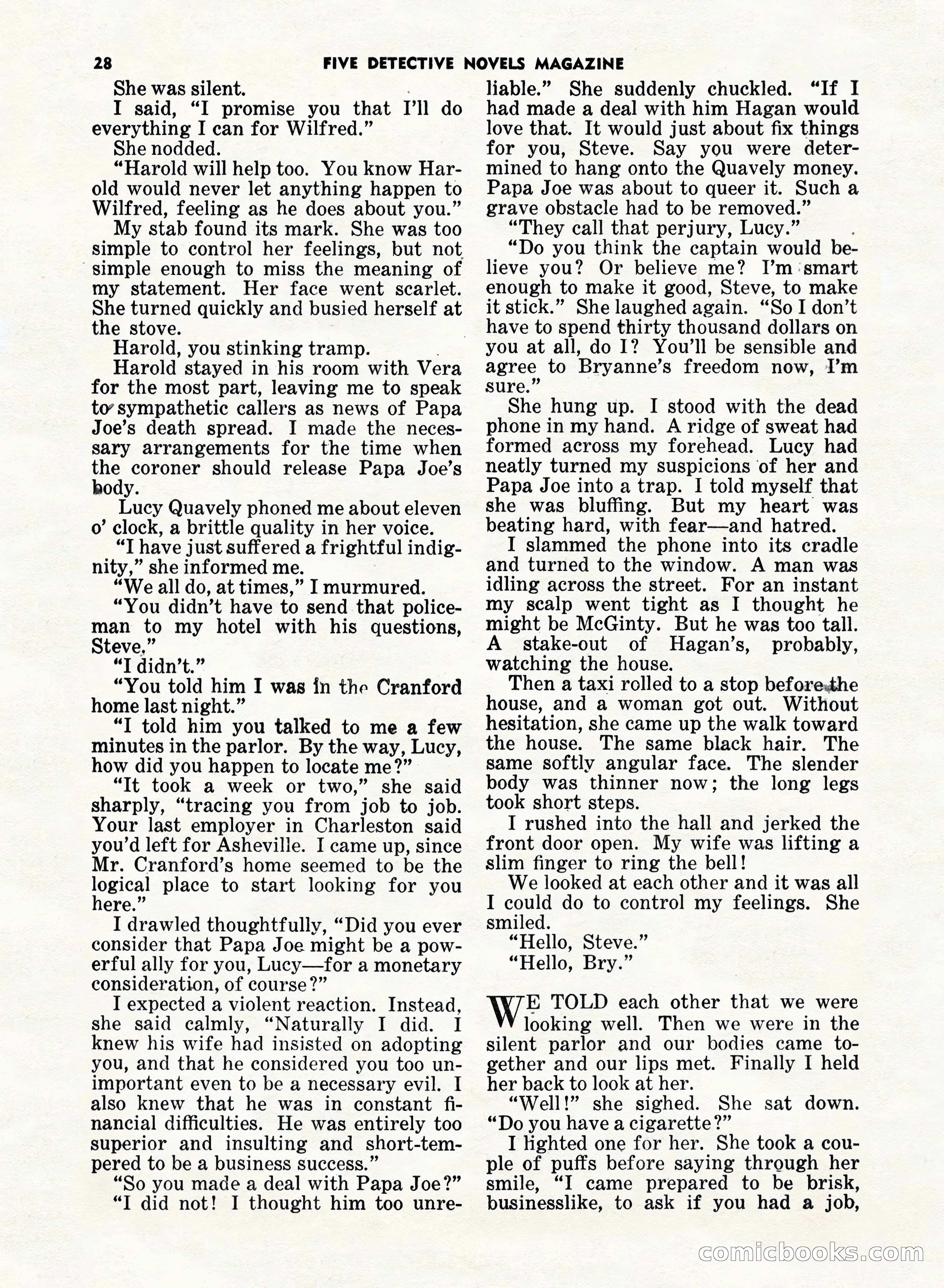 5 Detective Novels Magazine, Fall 1952 — page 28 of 132