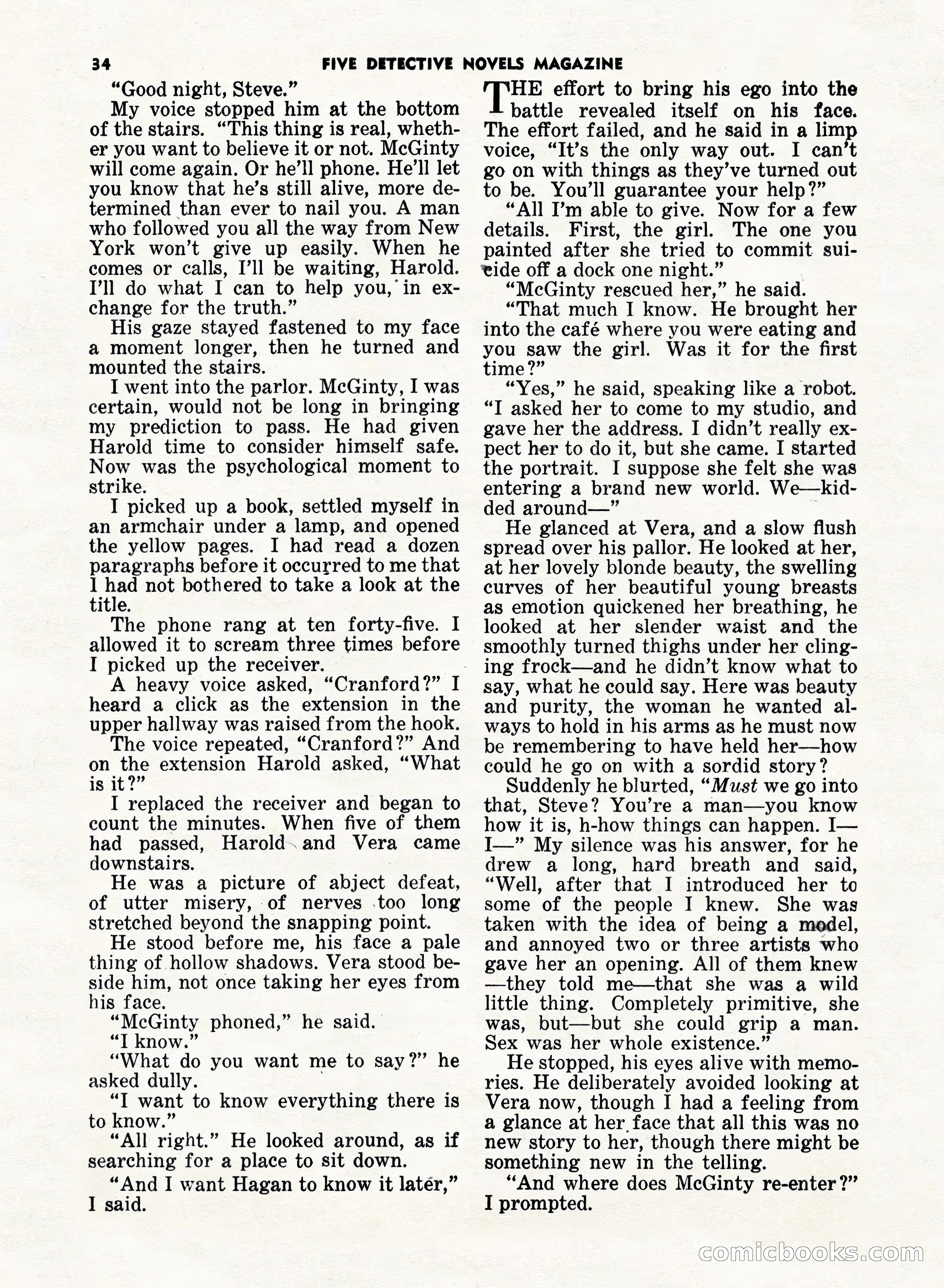 5 Detective Novels Magazine, Fall 1952 — page 34 of 132