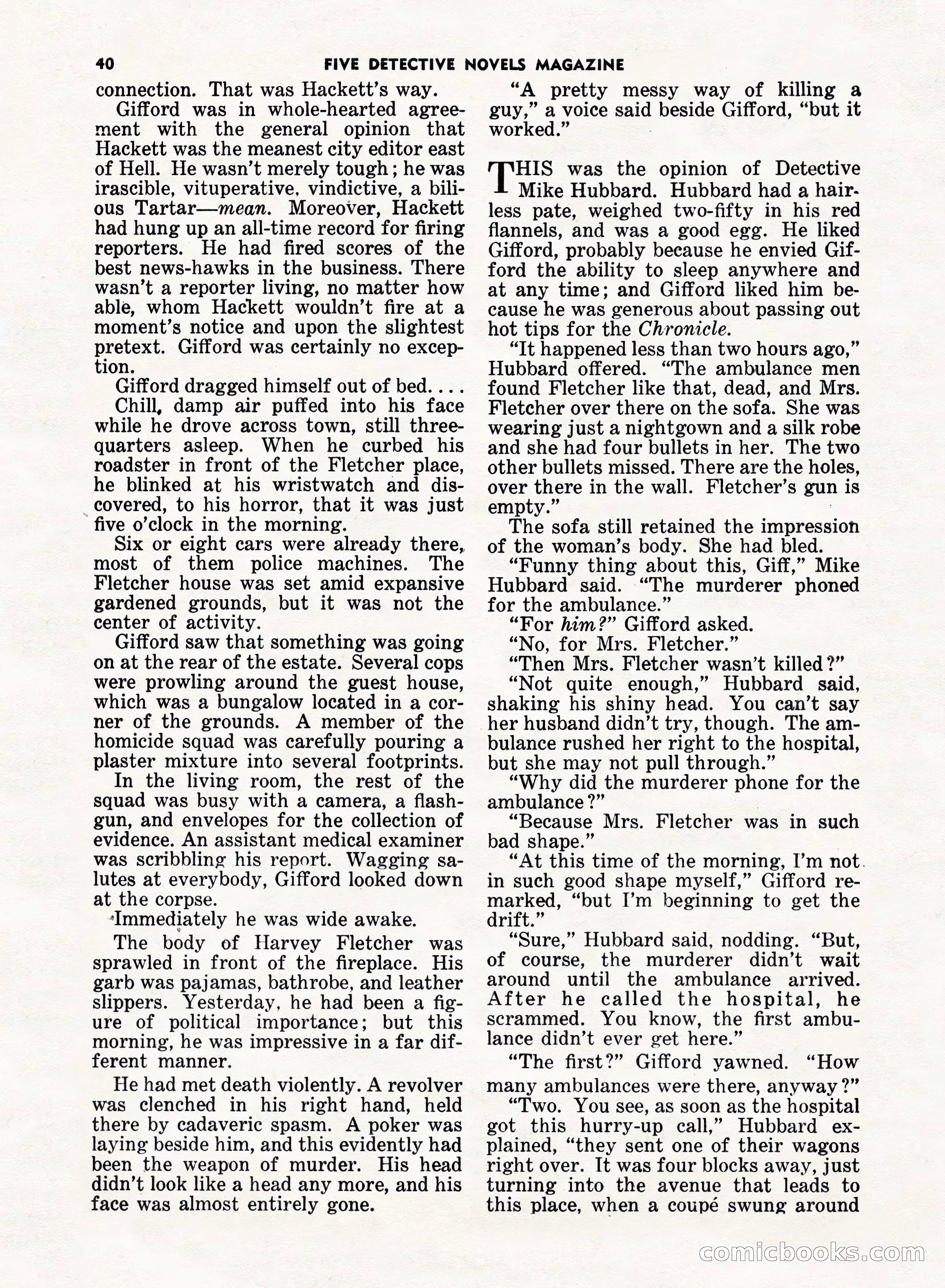 5 Detective Novels Magazine, Fall 1952 — page 40 of 132