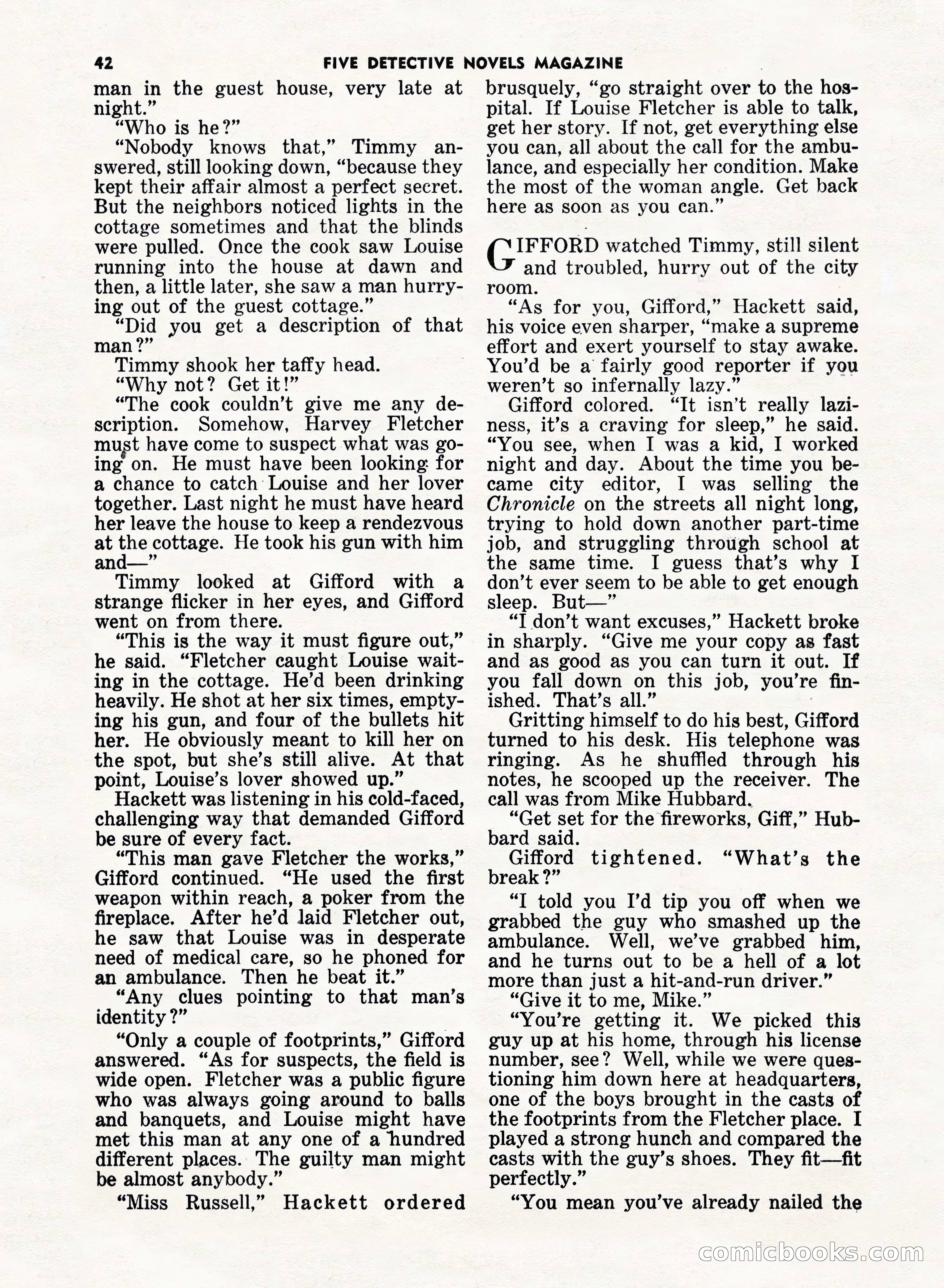 5 Detective Novels Magazine, Fall 1952 — page 42 of 132