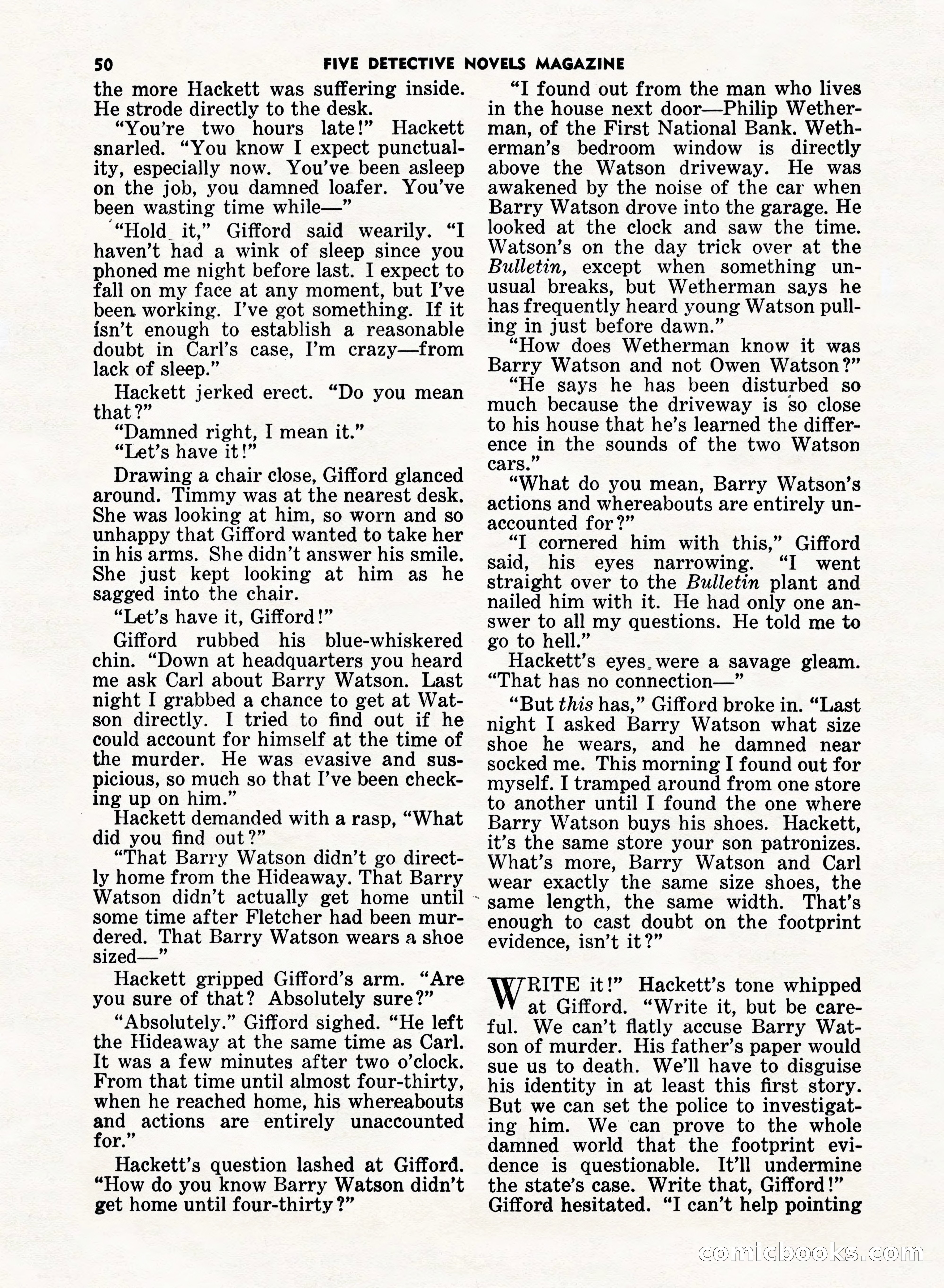 5 Detective Novels Magazine, Fall 1952 — page 50 of 132