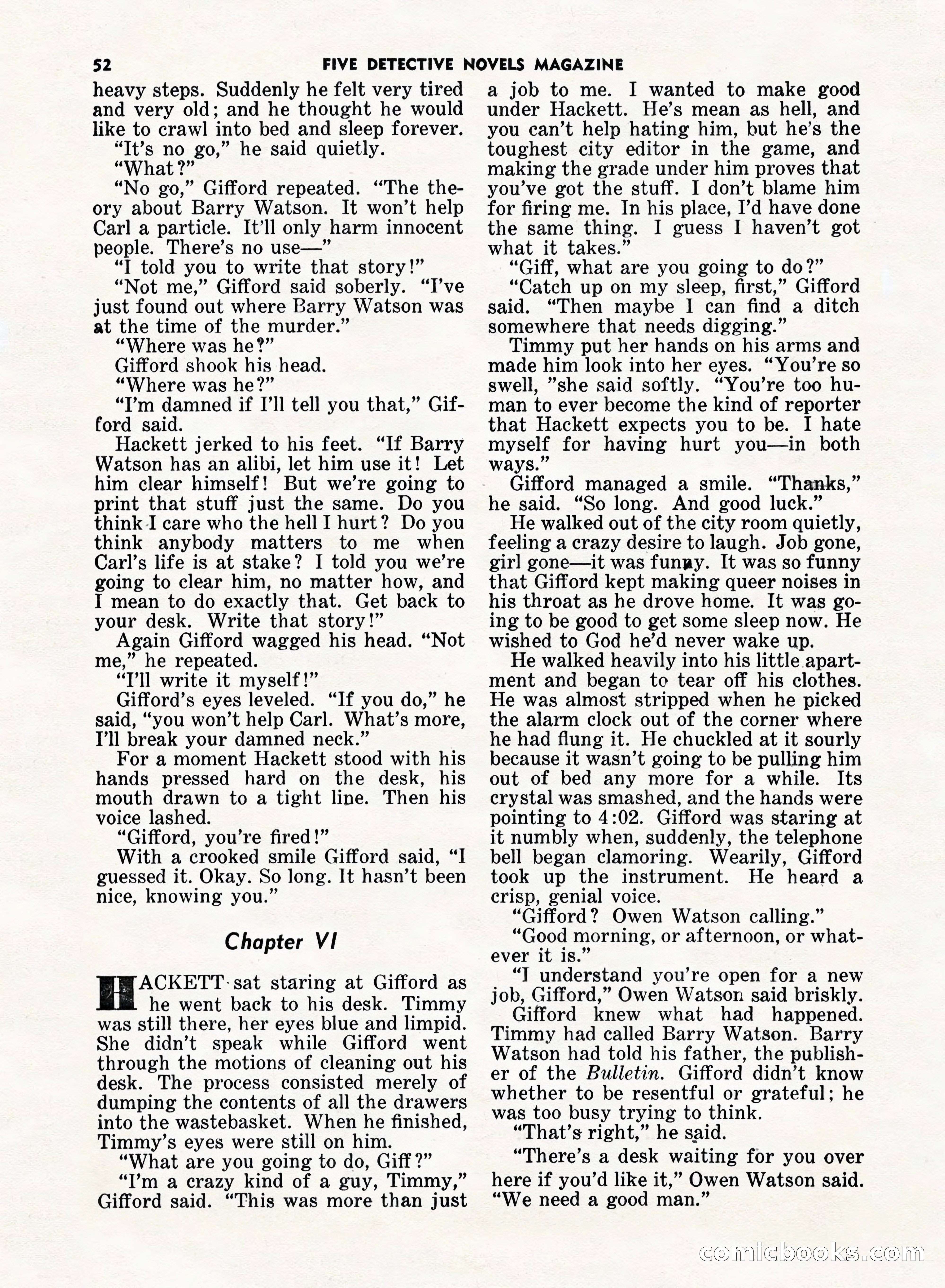 5 Detective Novels Magazine, Fall 1952 — page 52 of 132