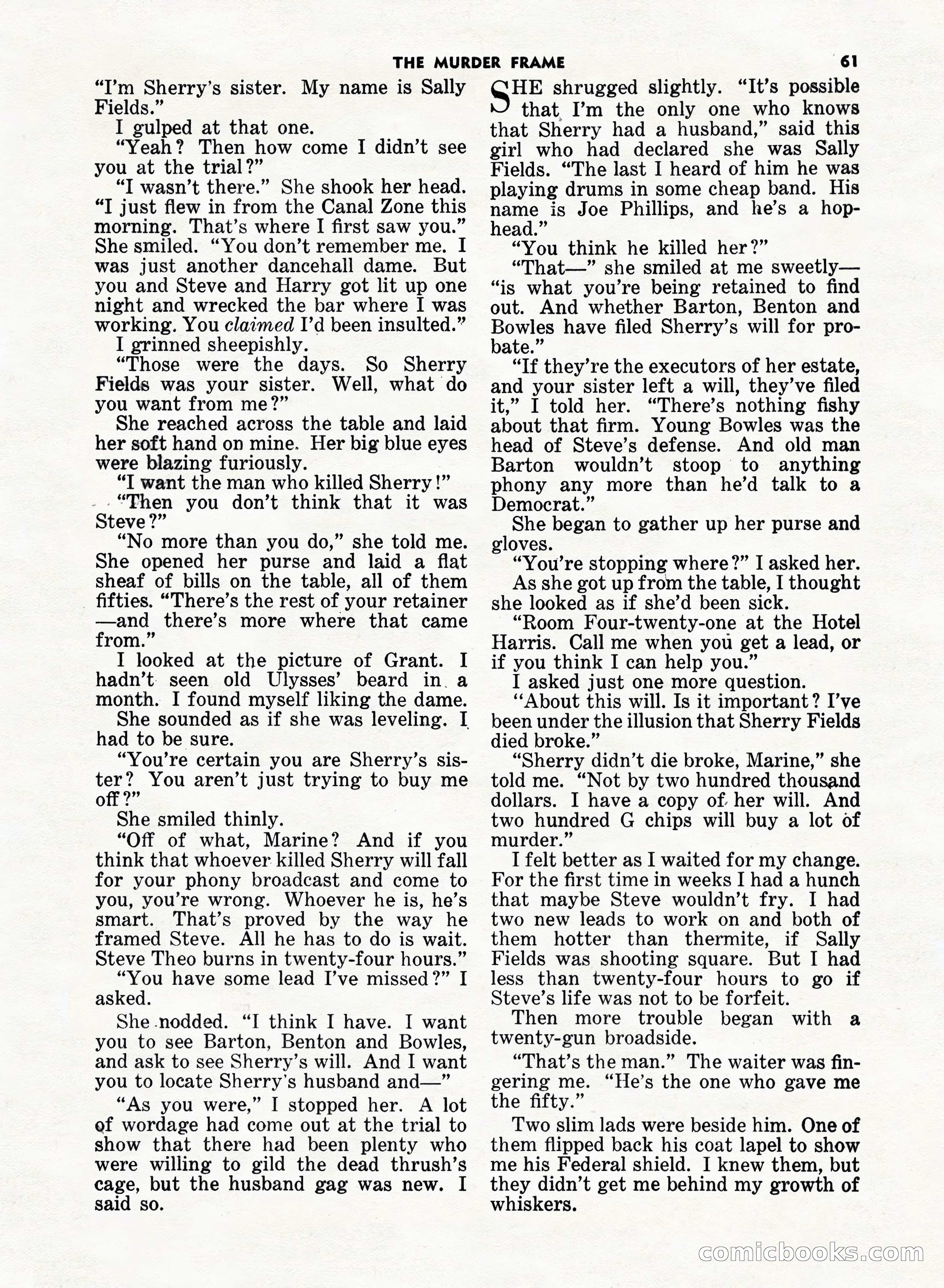5 Detective Novels Magazine, Fall 1952 — page 61 of 132