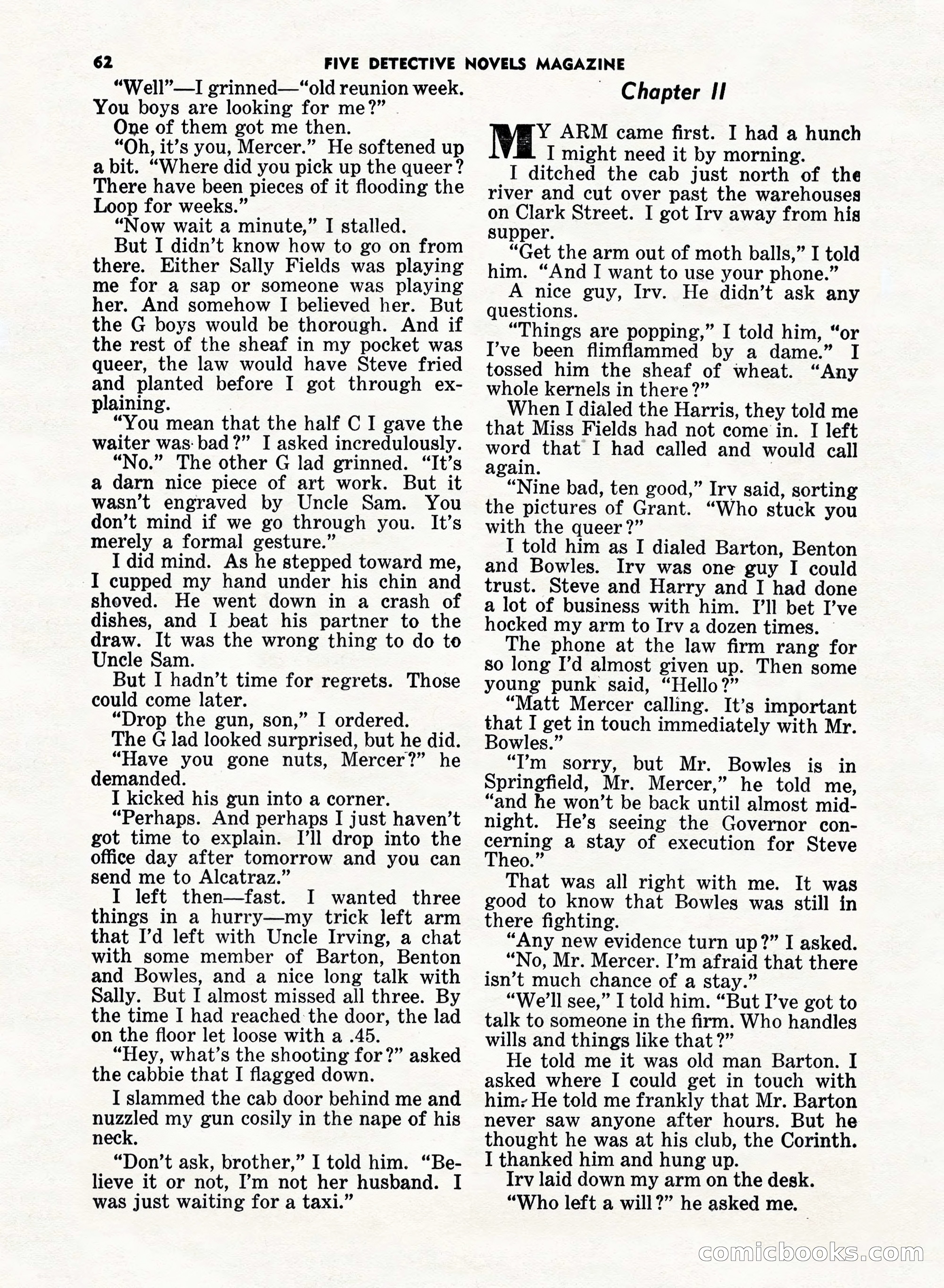5 Detective Novels Magazine, Fall 1952 — page 62 of 132