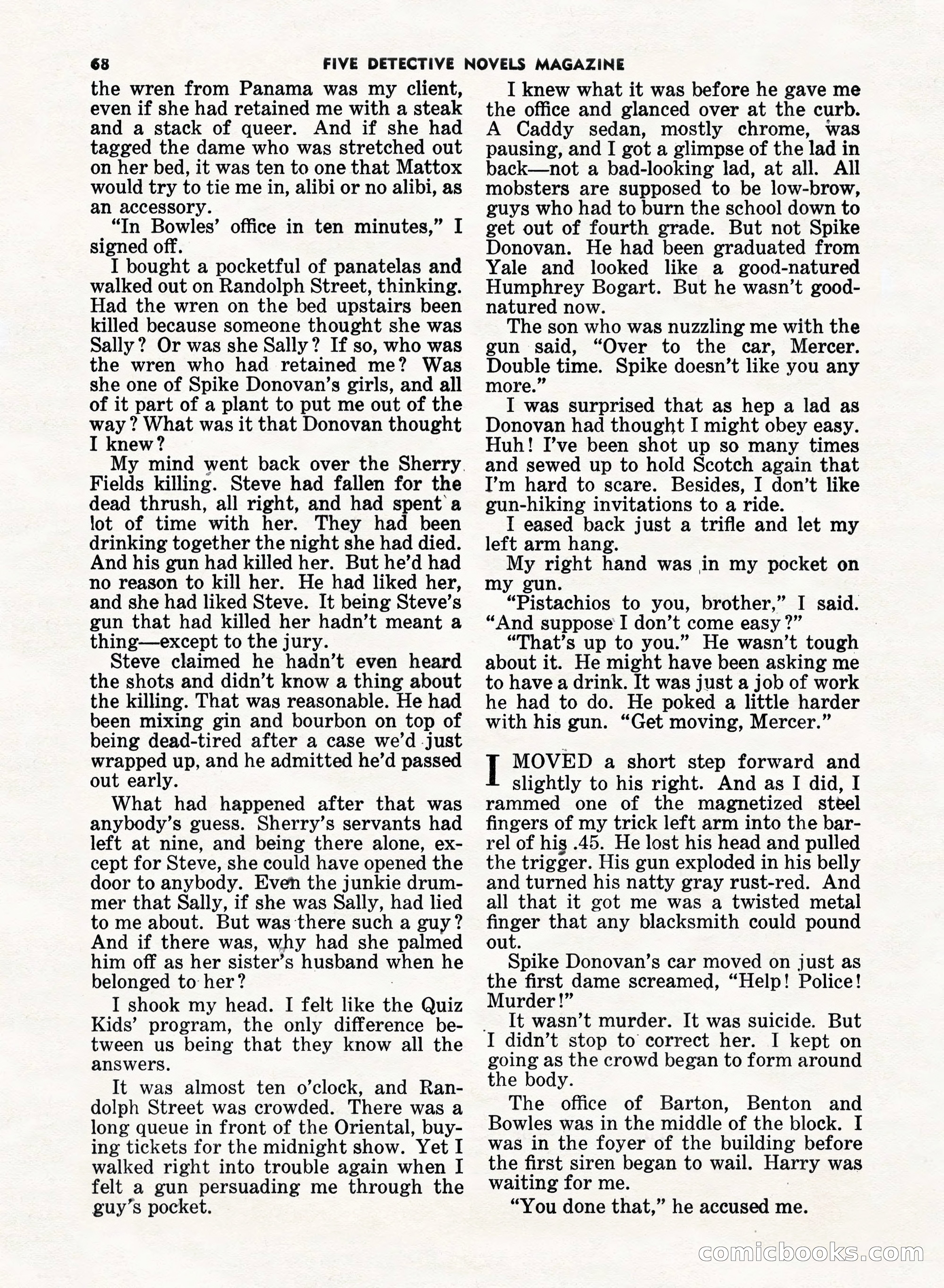 5 Detective Novels Magazine, Fall 1952 — page 68 of 132