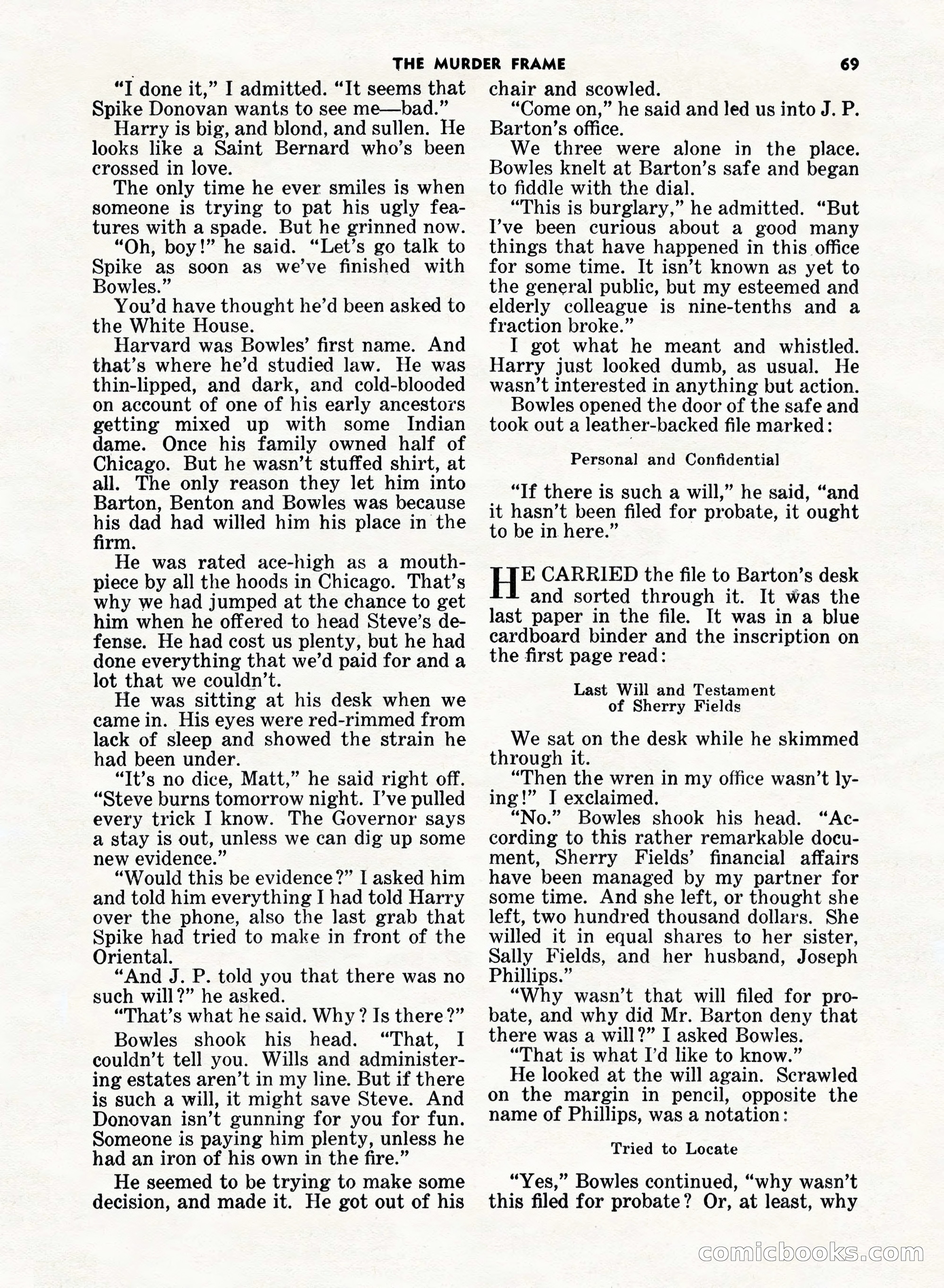 5 Detective Novels Magazine, Fall 1952 — page 69 of 132