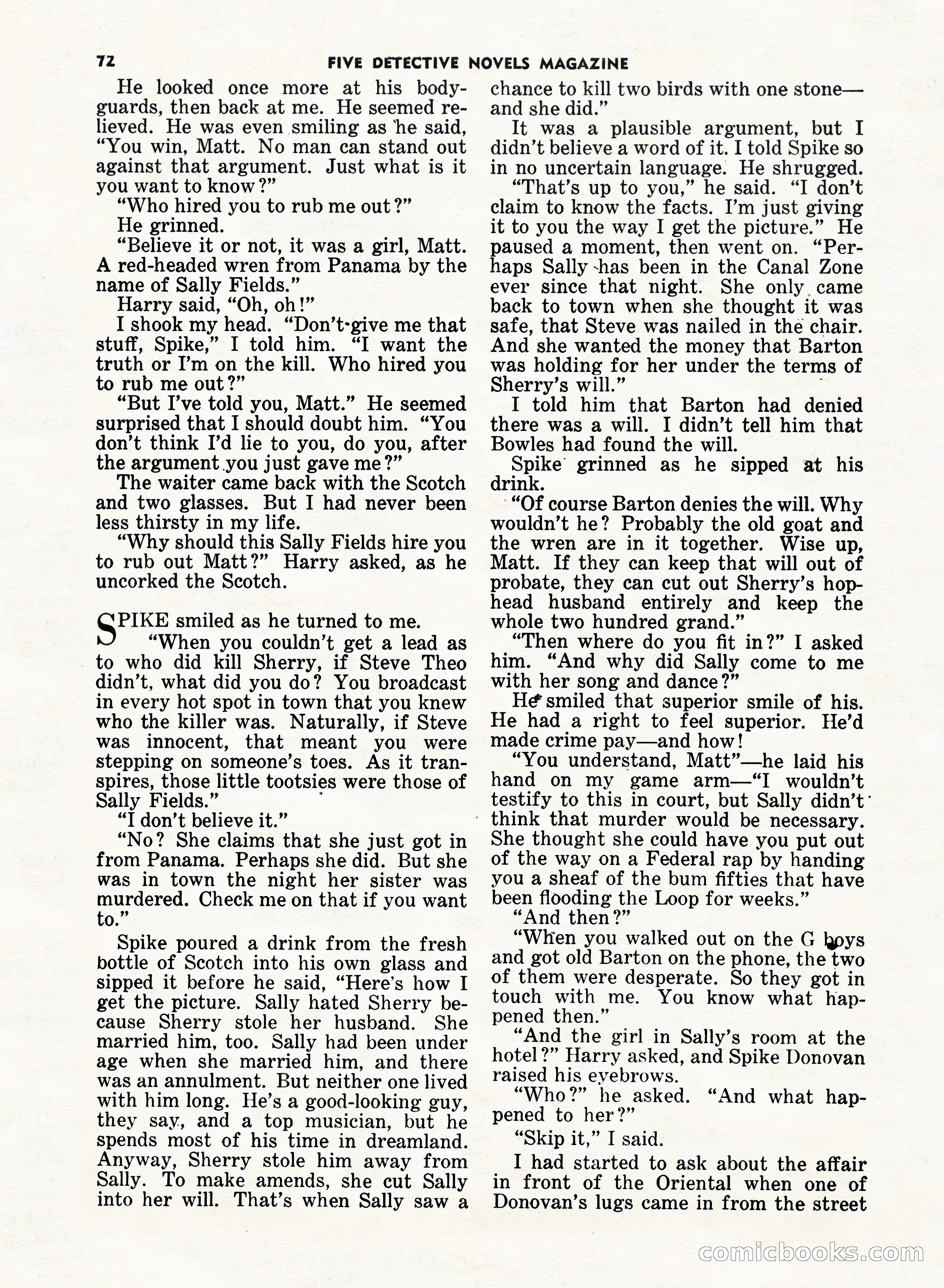 5 Detective Novels Magazine, Fall 1952 — page 72 of 132