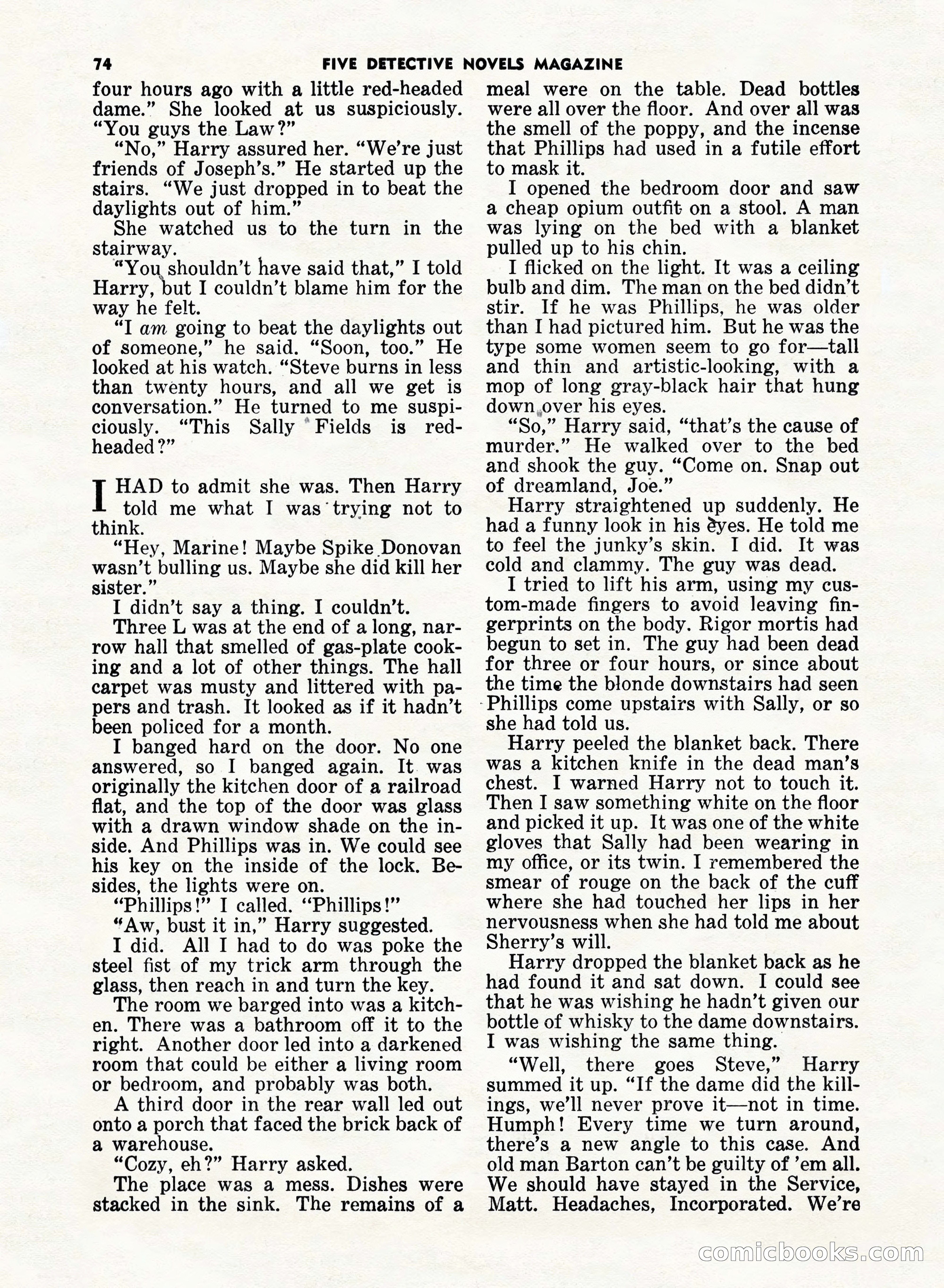 5 Detective Novels Magazine, Fall 1952 — page 74 of 132