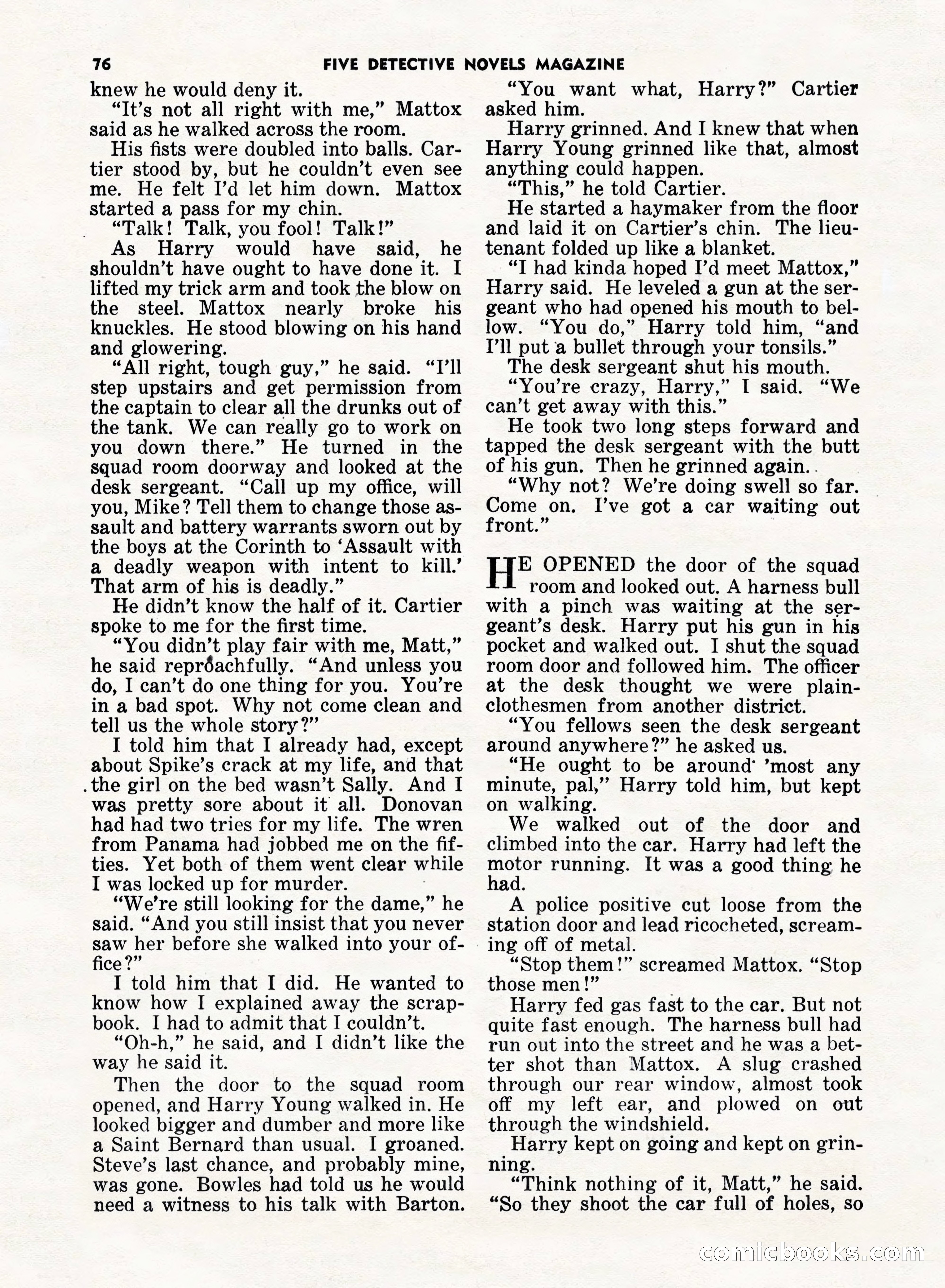 5 Detective Novels Magazine, Fall 1952 — page 76 of 132