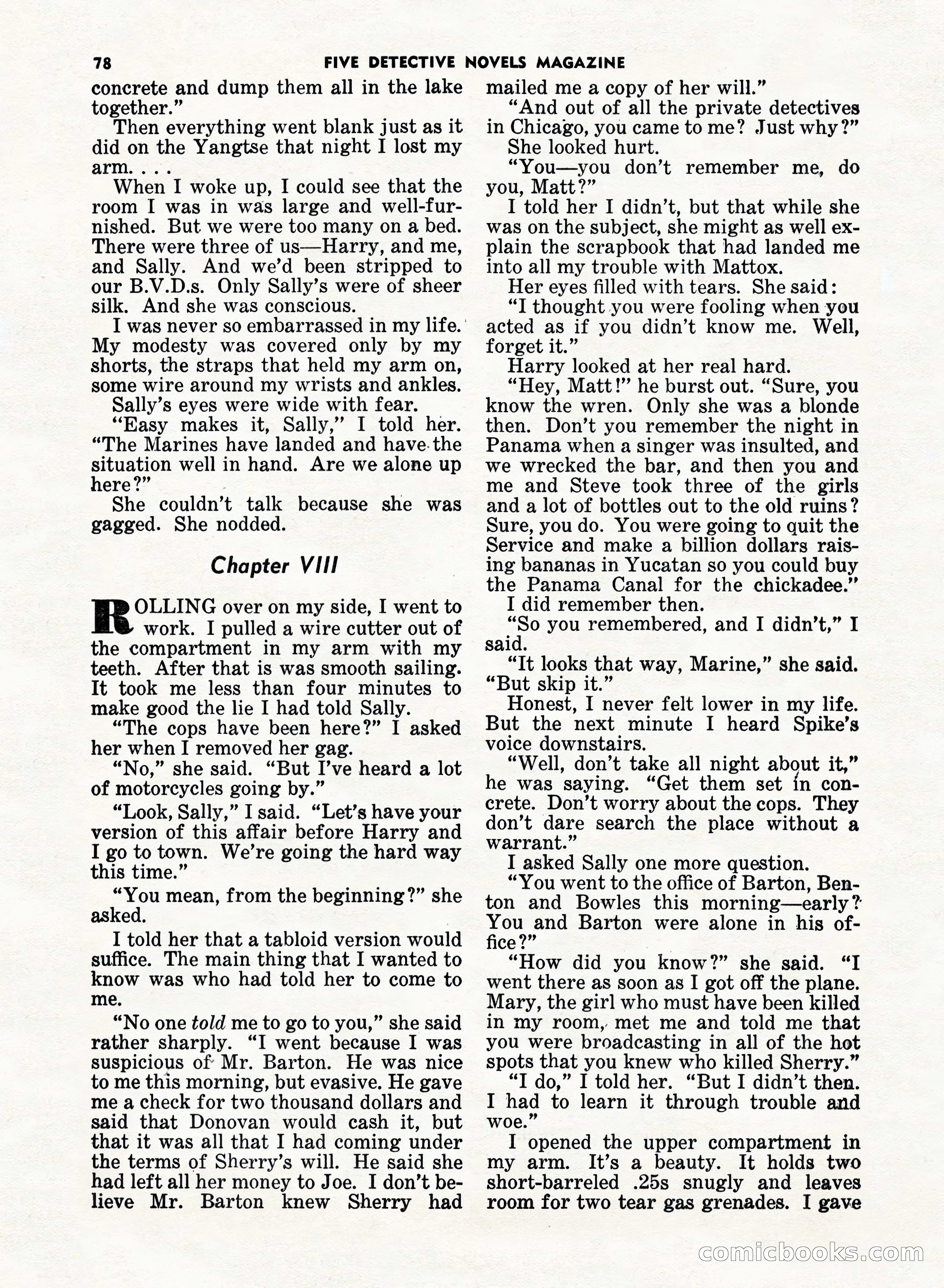5 Detective Novels Magazine, Fall 1952 — page 78 of 132
