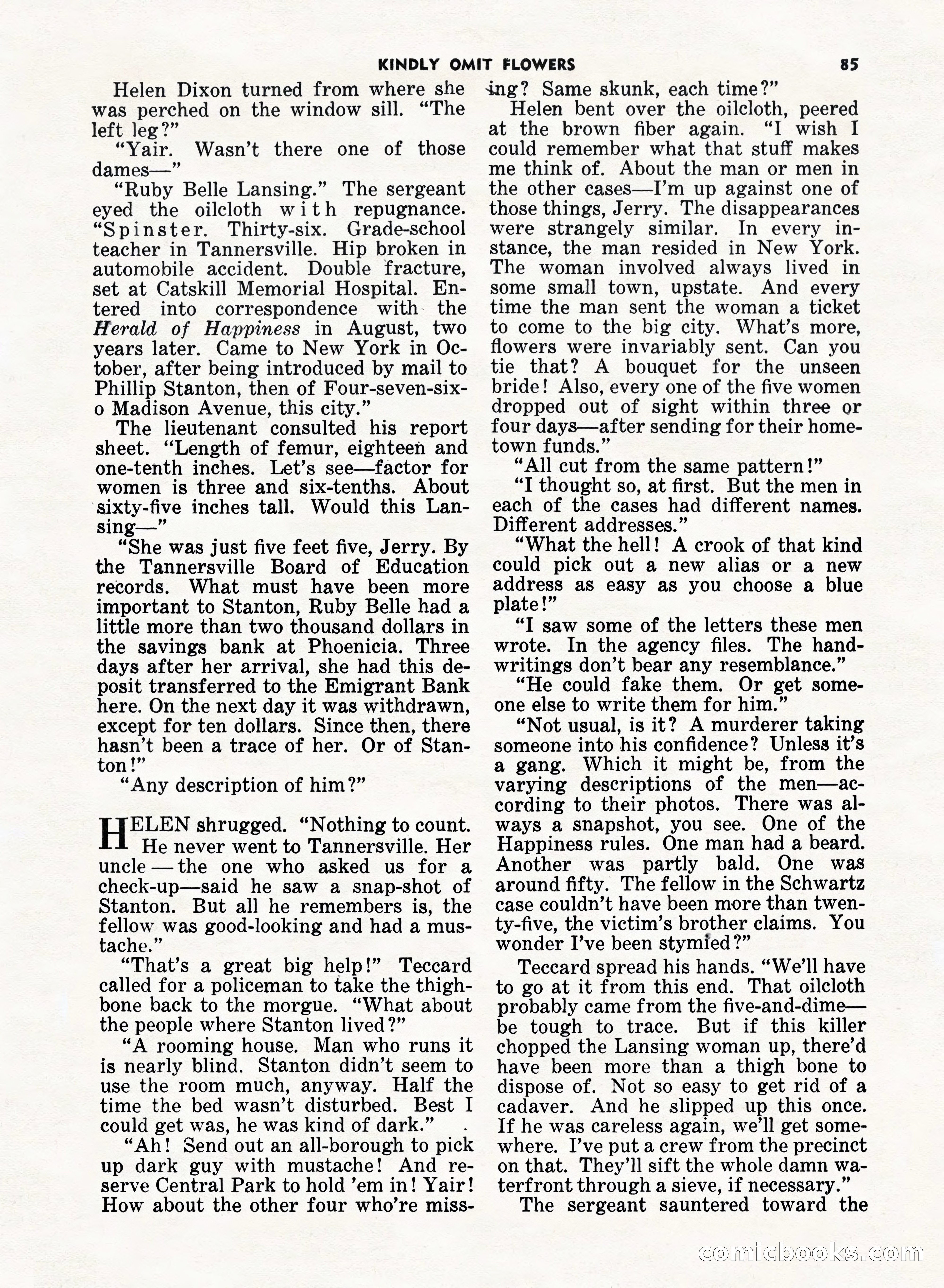 5 Detective Novels Magazine, Fall 1952 — page 85 of 132