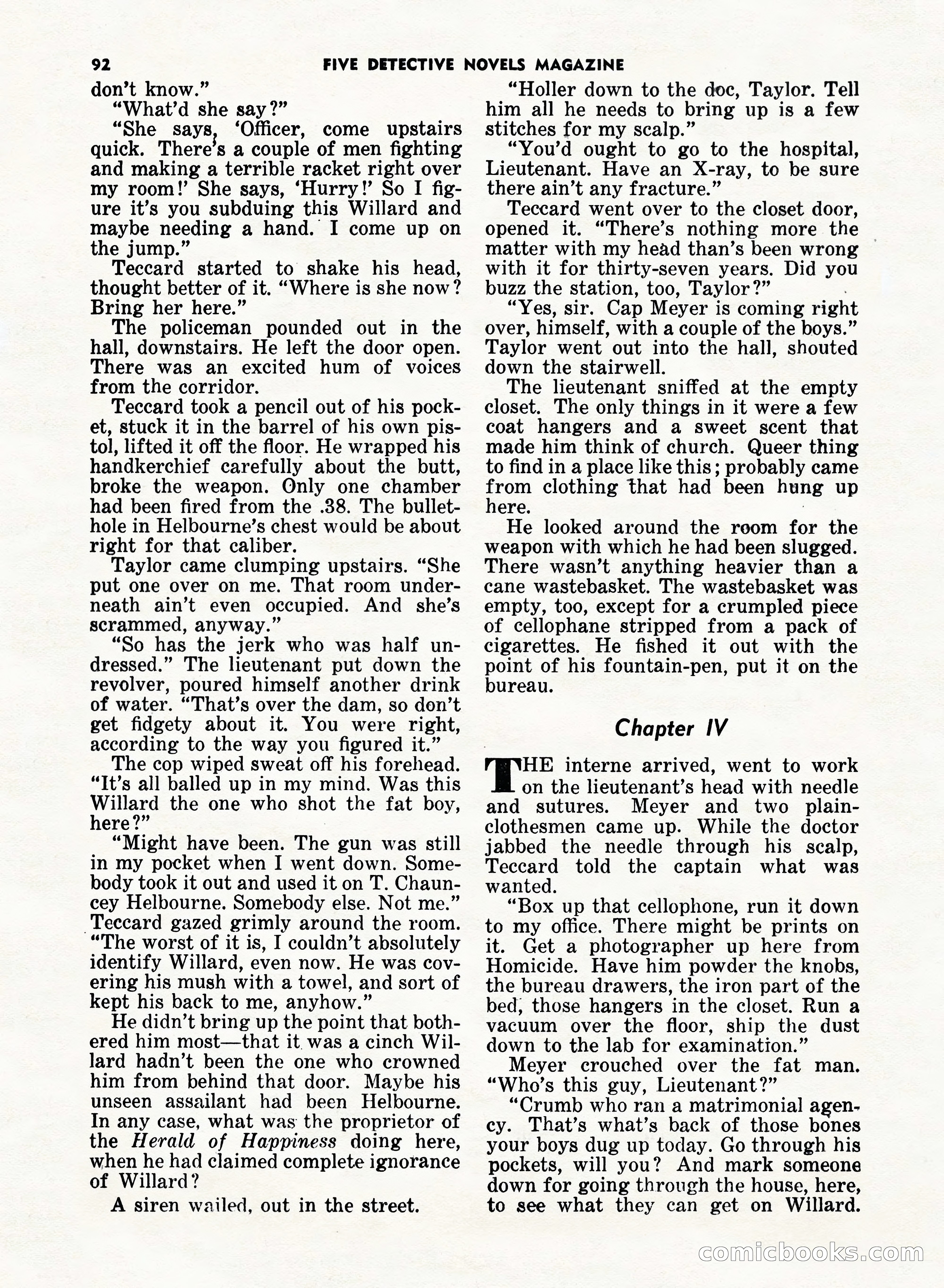 5 Detective Novels Magazine, Fall 1952 — page 92 of 132