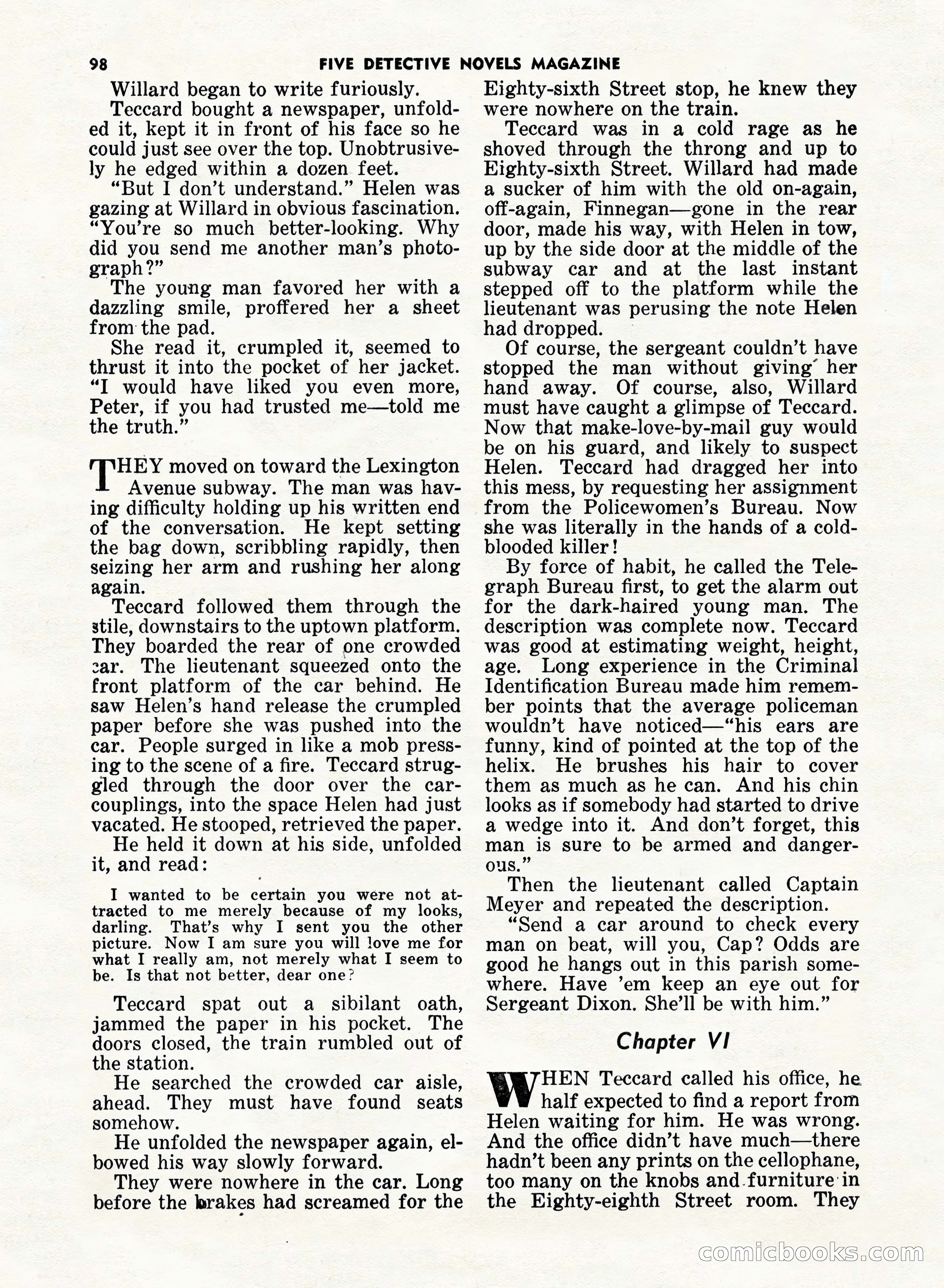 5 Detective Novels Magazine, Fall 1952 — page 98 of 132