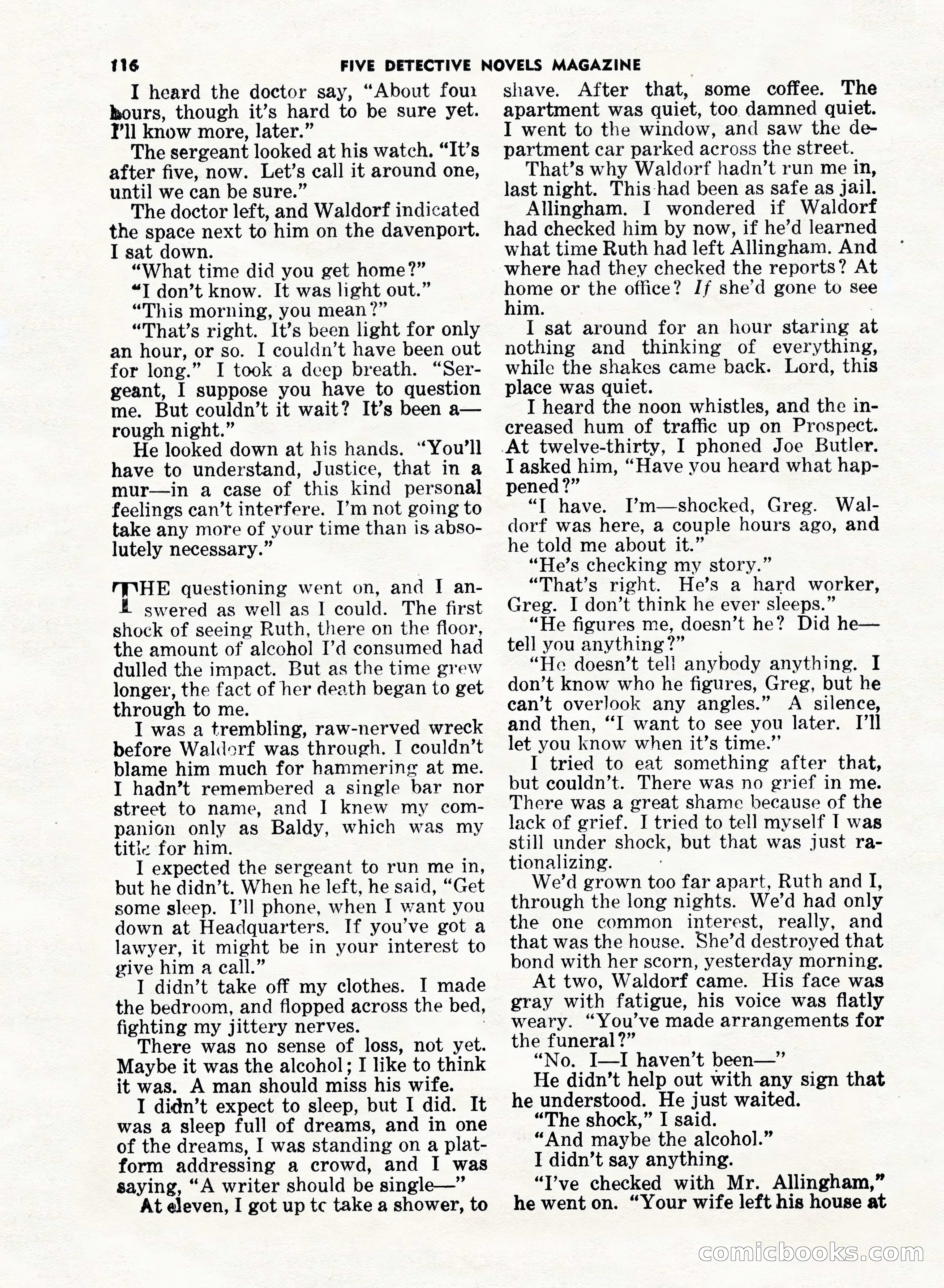 5 Detective Novels Magazine, Fall 1952 — page 116 of 132