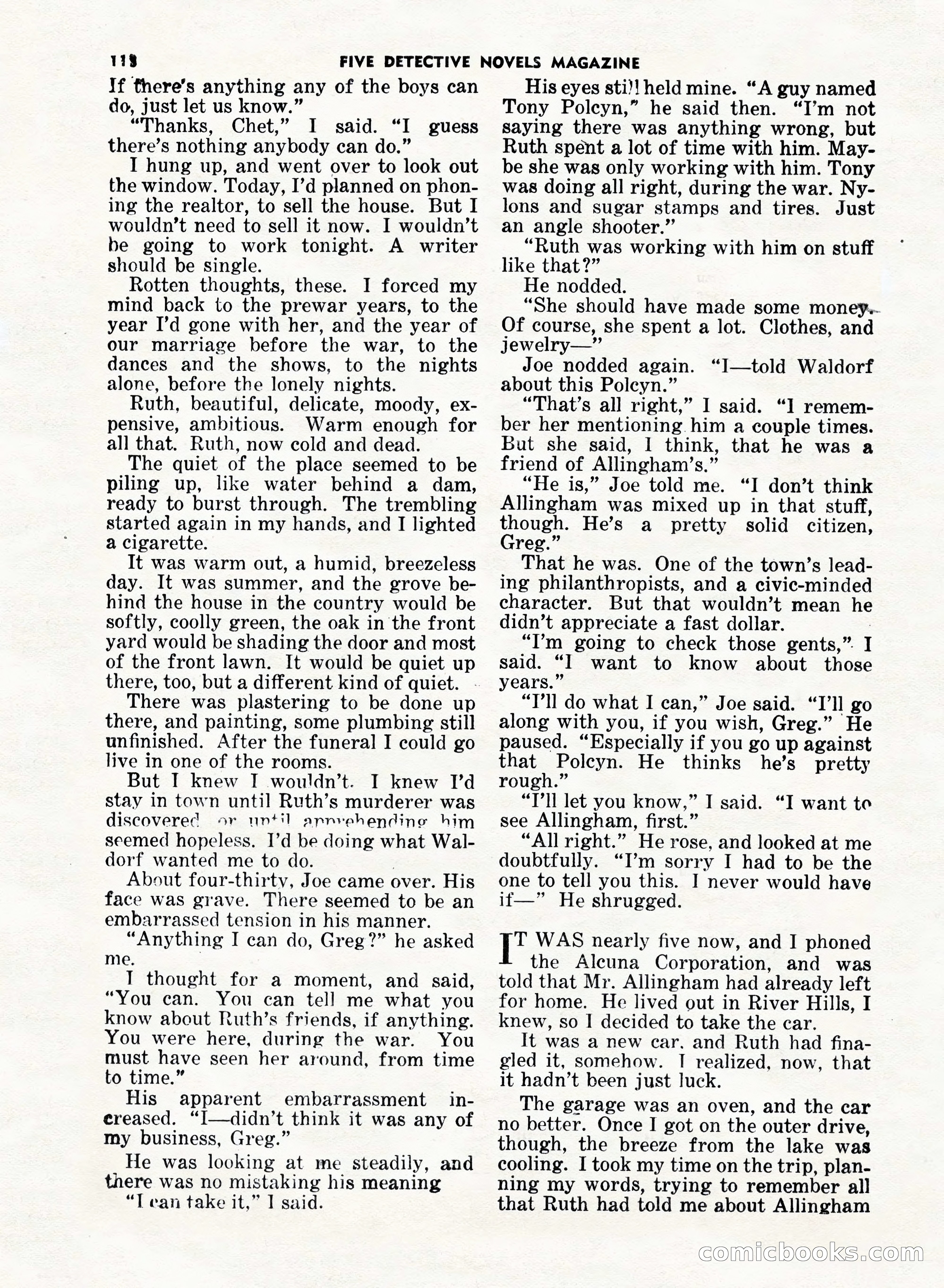 5 Detective Novels Magazine, Fall 1952 — page 118 of 132