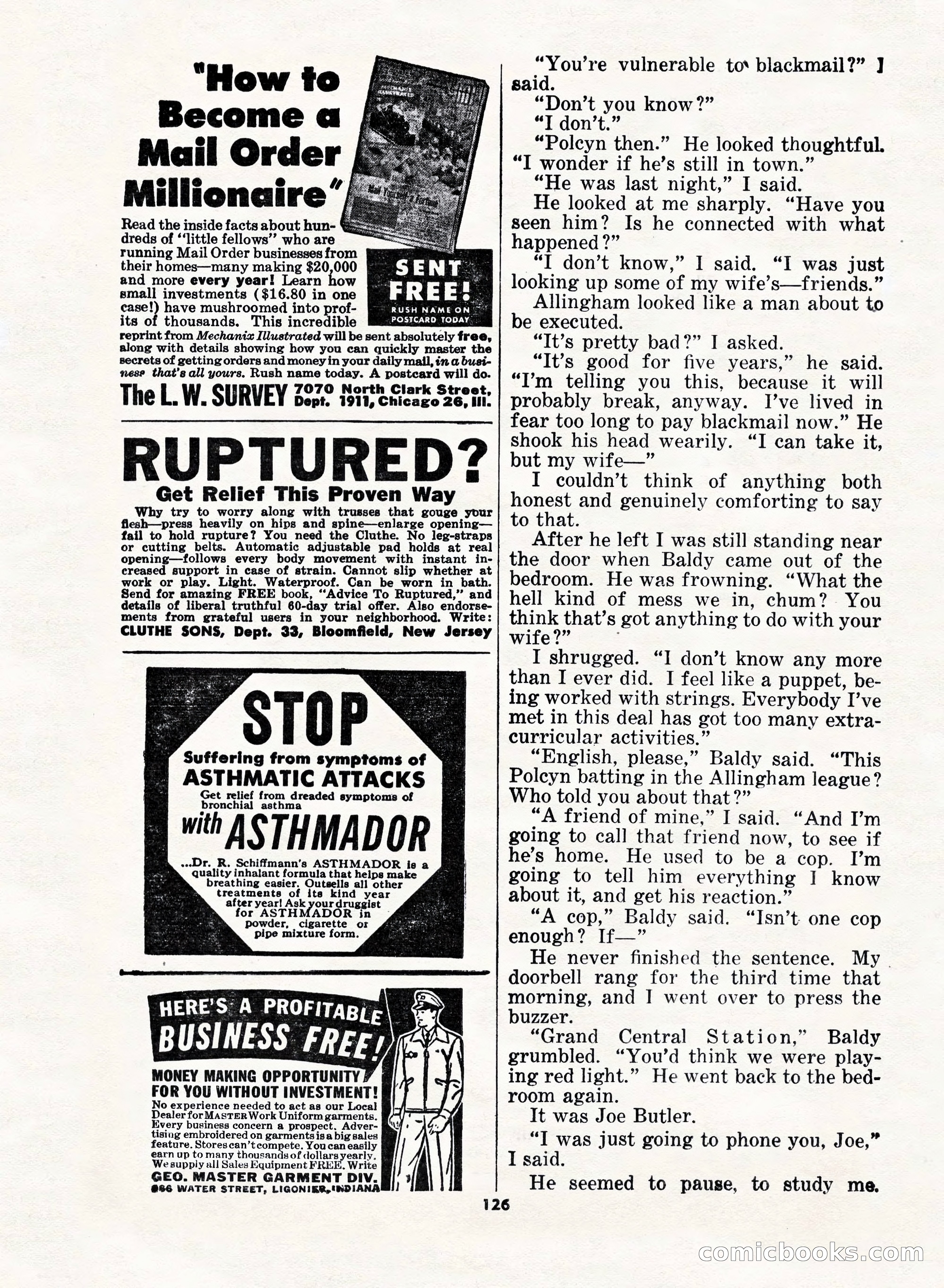 5 Detective Novels Magazine, Fall 1952 — page 126 of 132