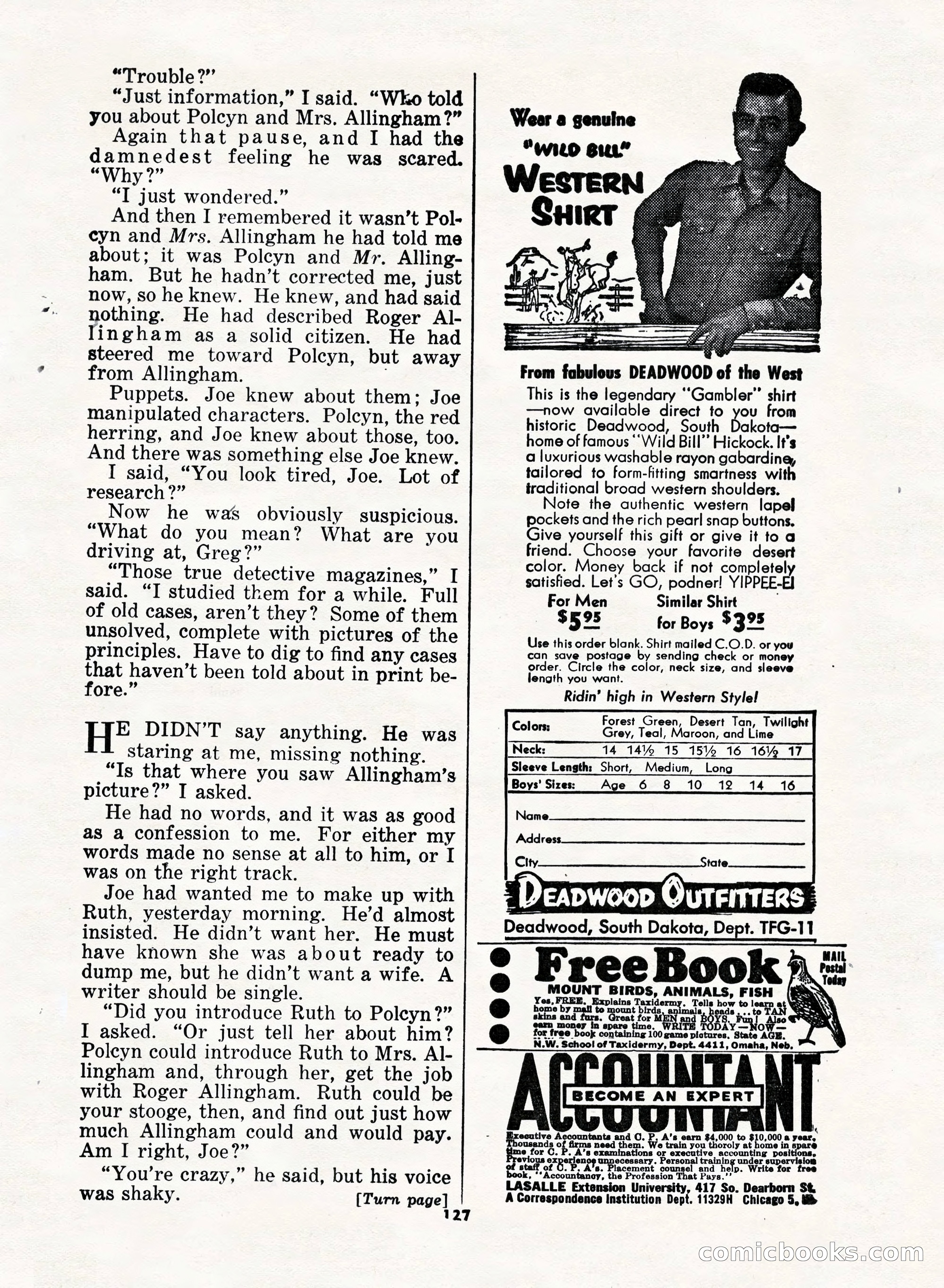 5 Detective Novels Magazine, Fall 1952 — page 127 of 132
