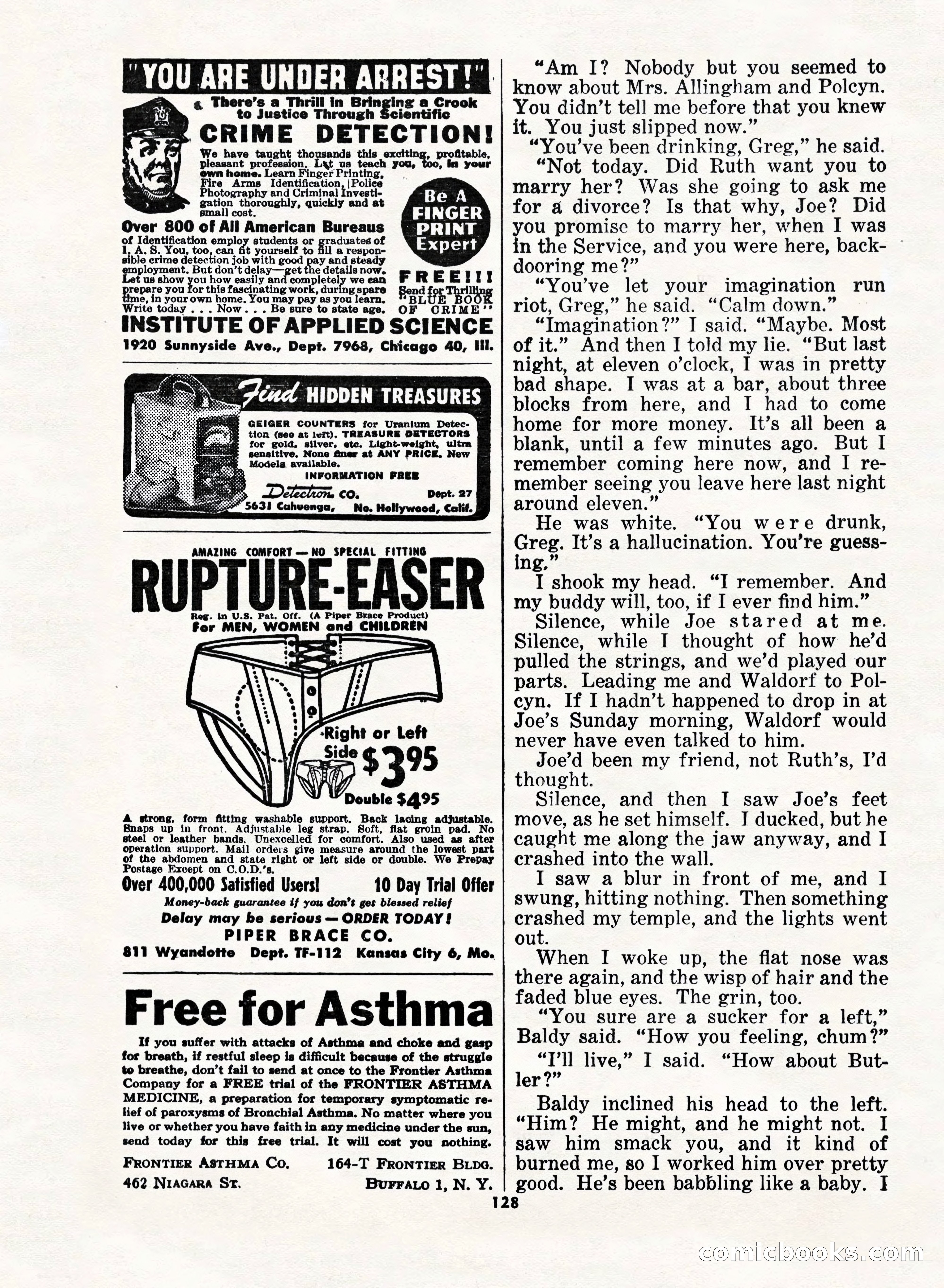 5 Detective Novels Magazine, Fall 1952 — page 128 of 132