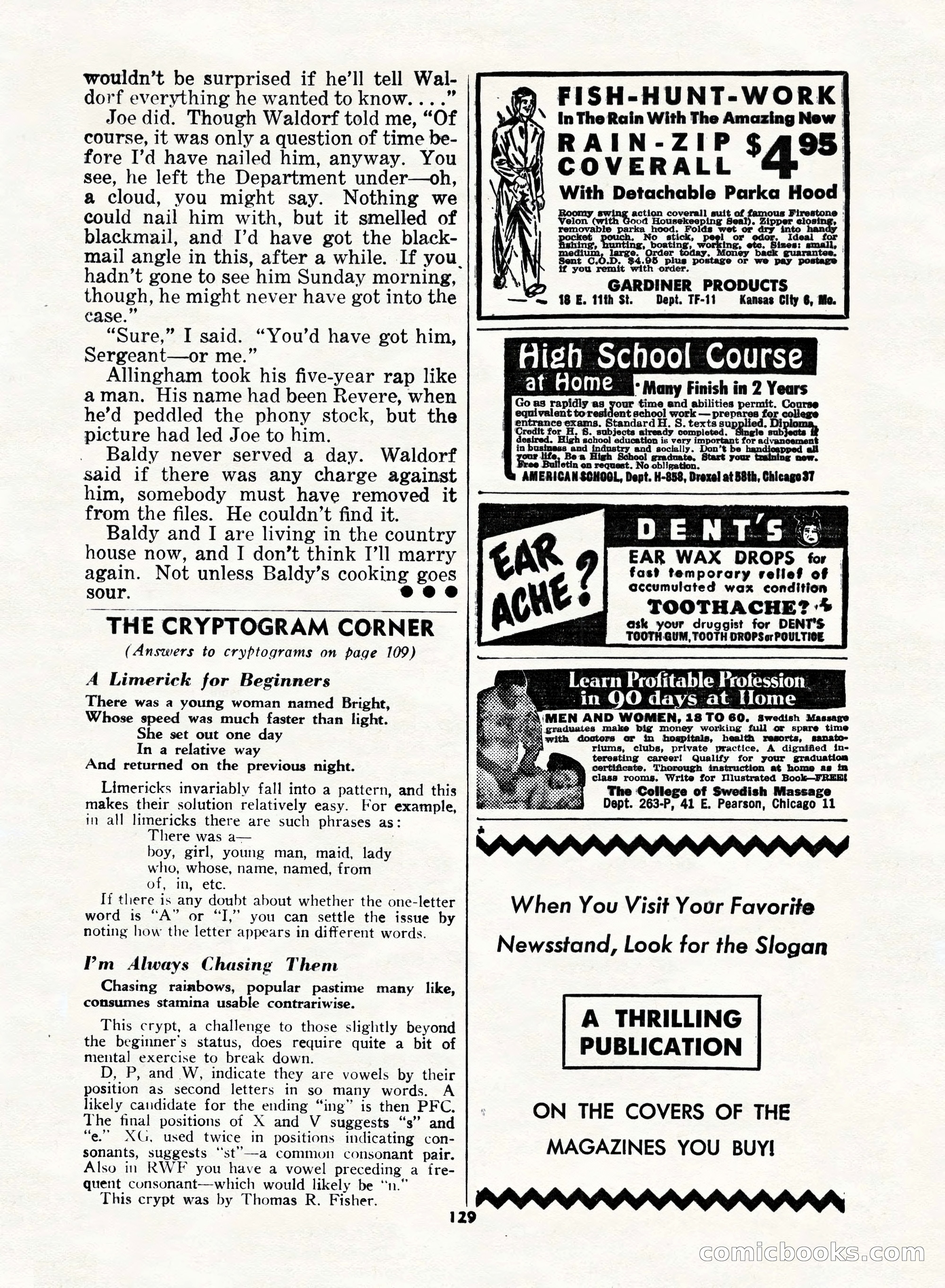 5 Detective Novels Magazine, Fall 1952 — page 129 of 132