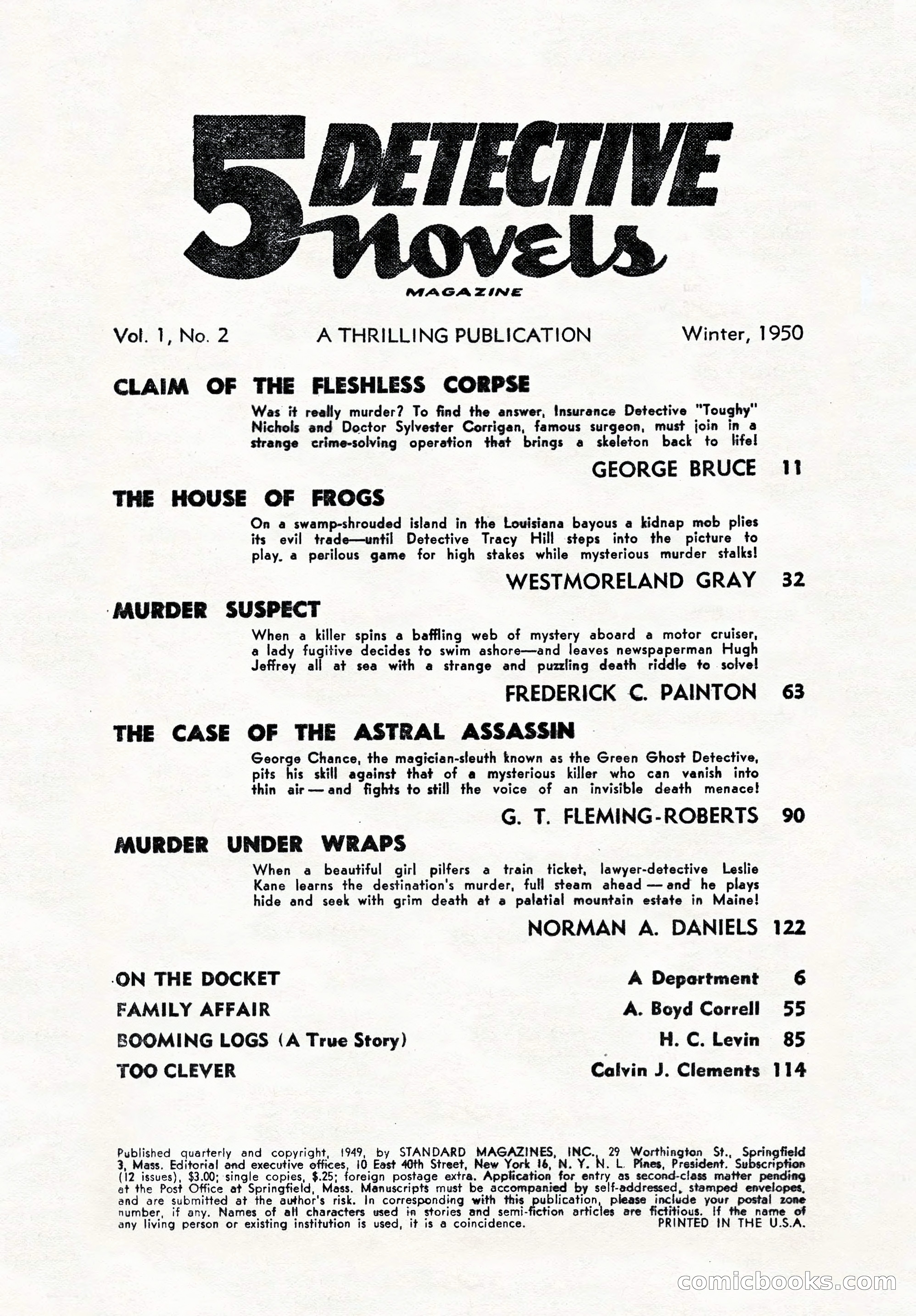 5 Detective Novels Magazine, Winter 1950 — page 4 of 148
