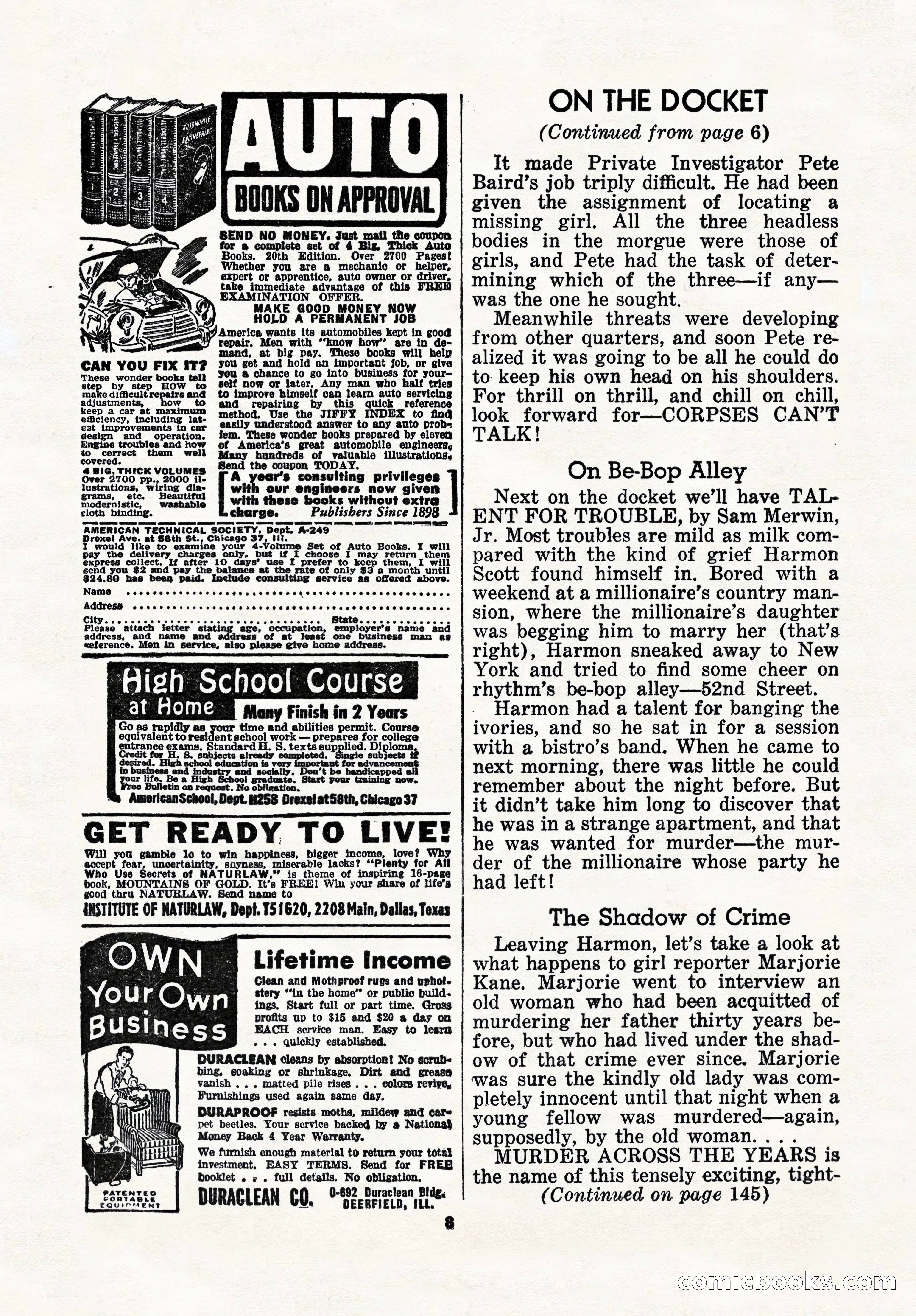 5 Detective Novels Magazine, Winter 1950 — page 8 of 148