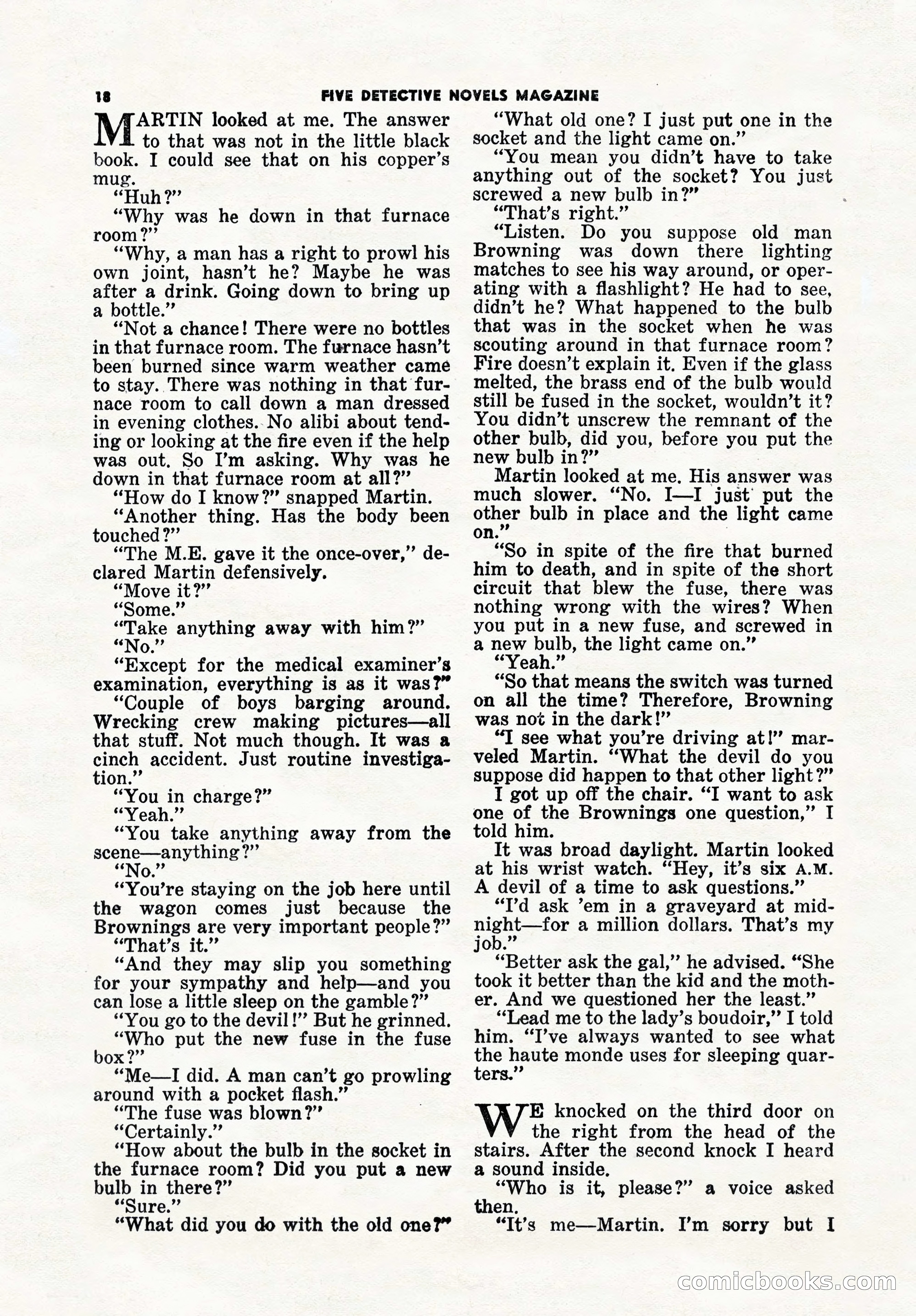 5 Detective Novels Magazine, Winter 1950 — page 18 of 148