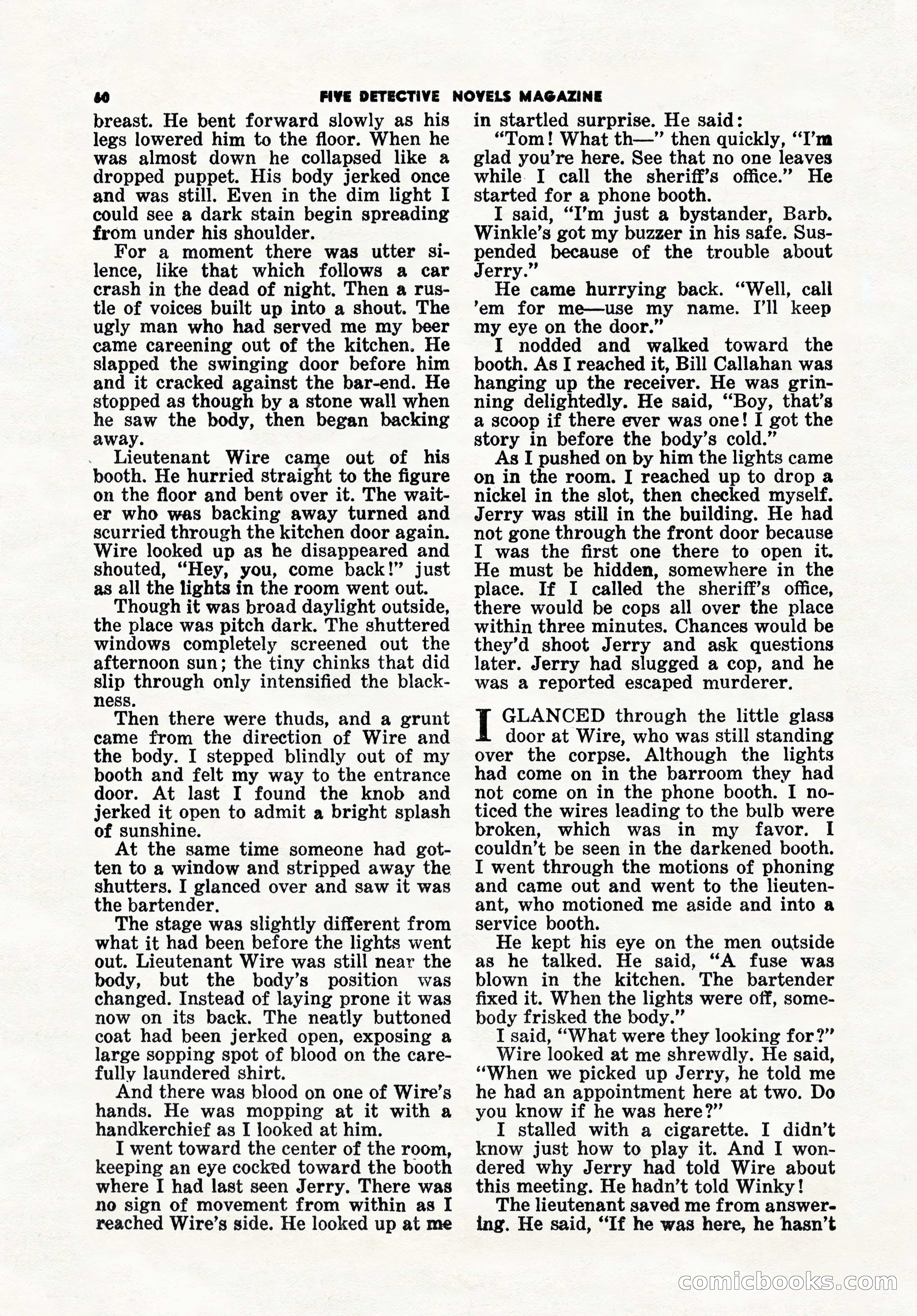 5 Detective Novels Magazine, Winter 1950 — page 60 of 148