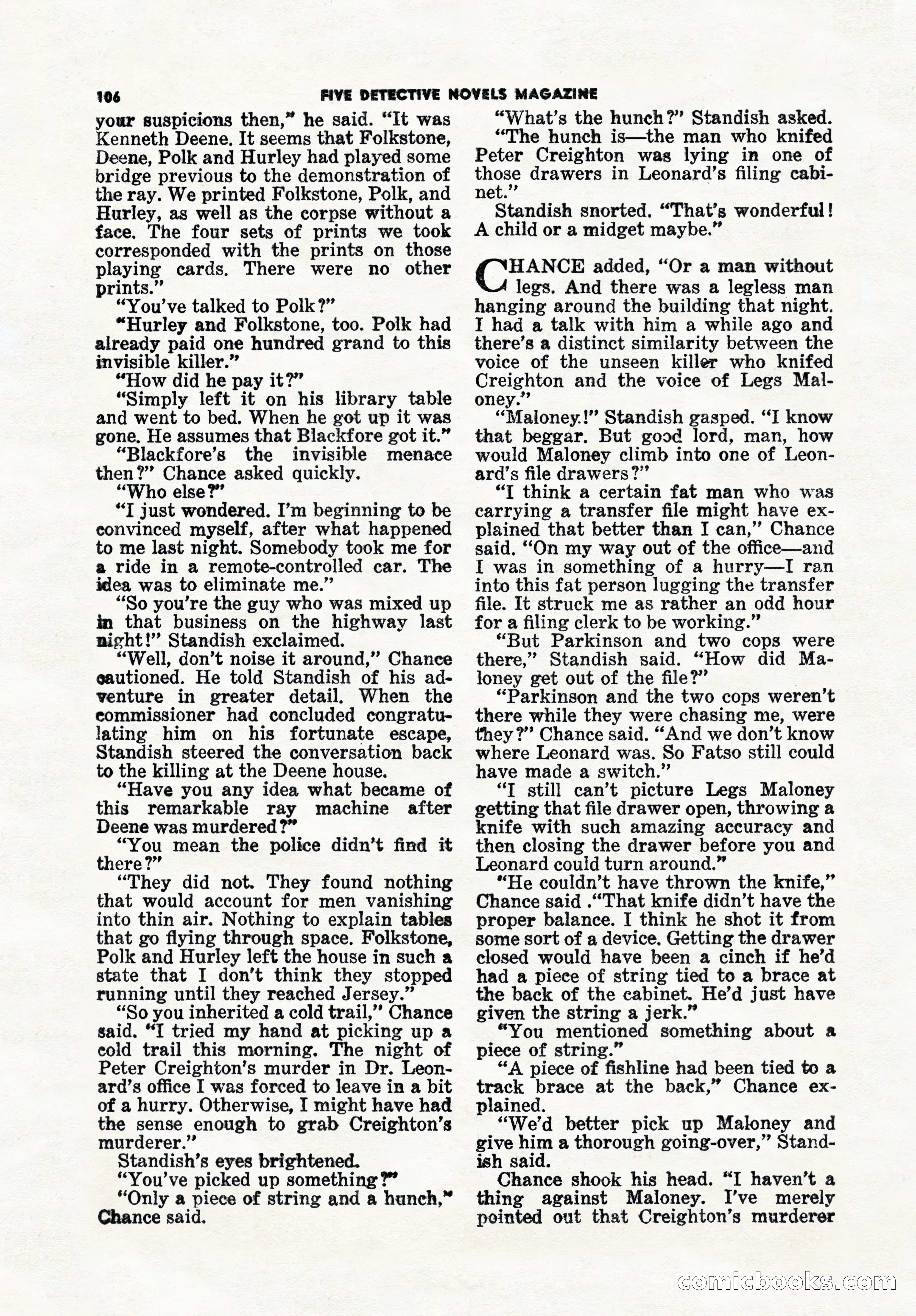 5 Detective Novels Magazine, Winter 1950 — page 106 of 148