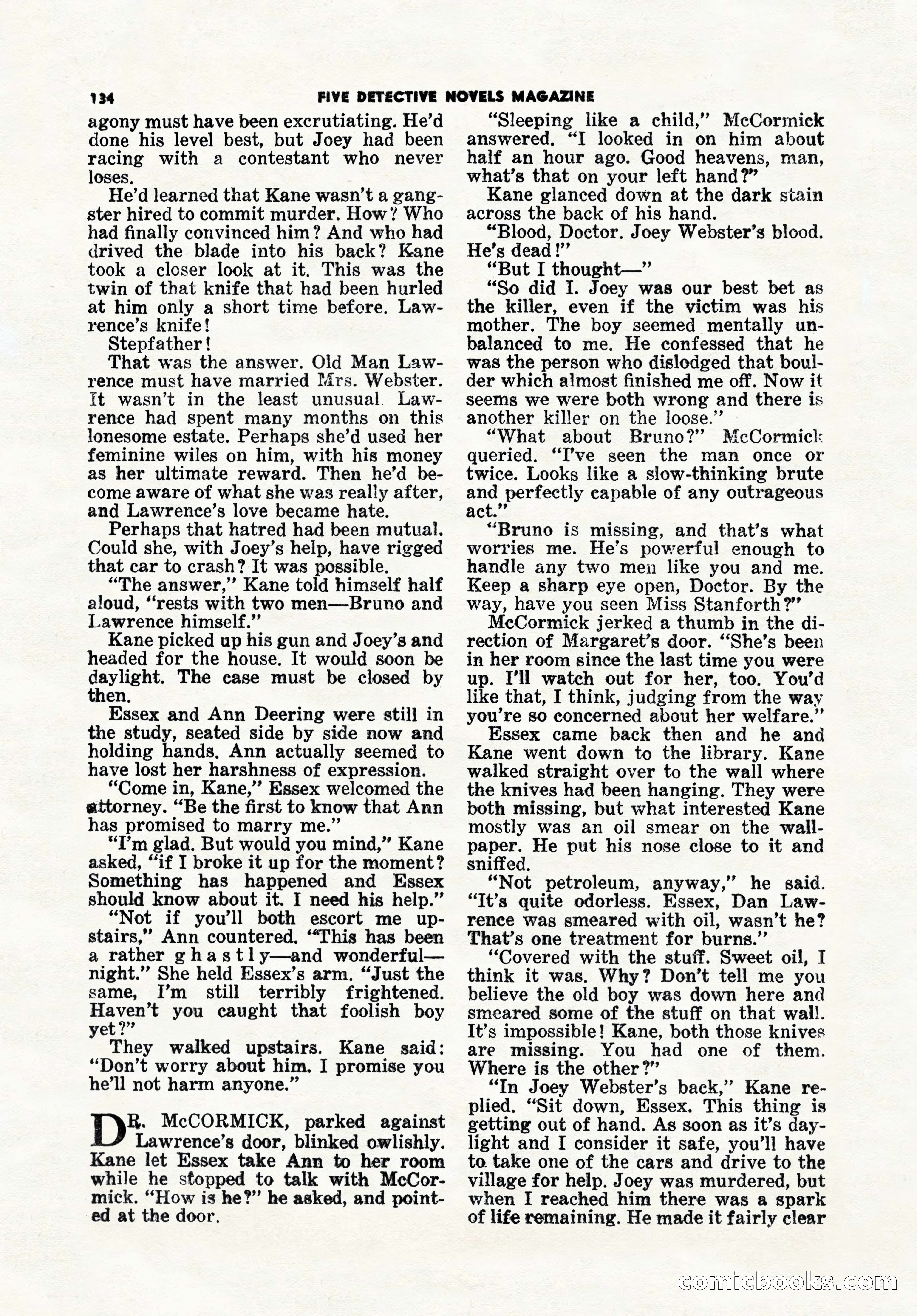 5 Detective Novels Magazine, Winter 1950 — page 134 of 148