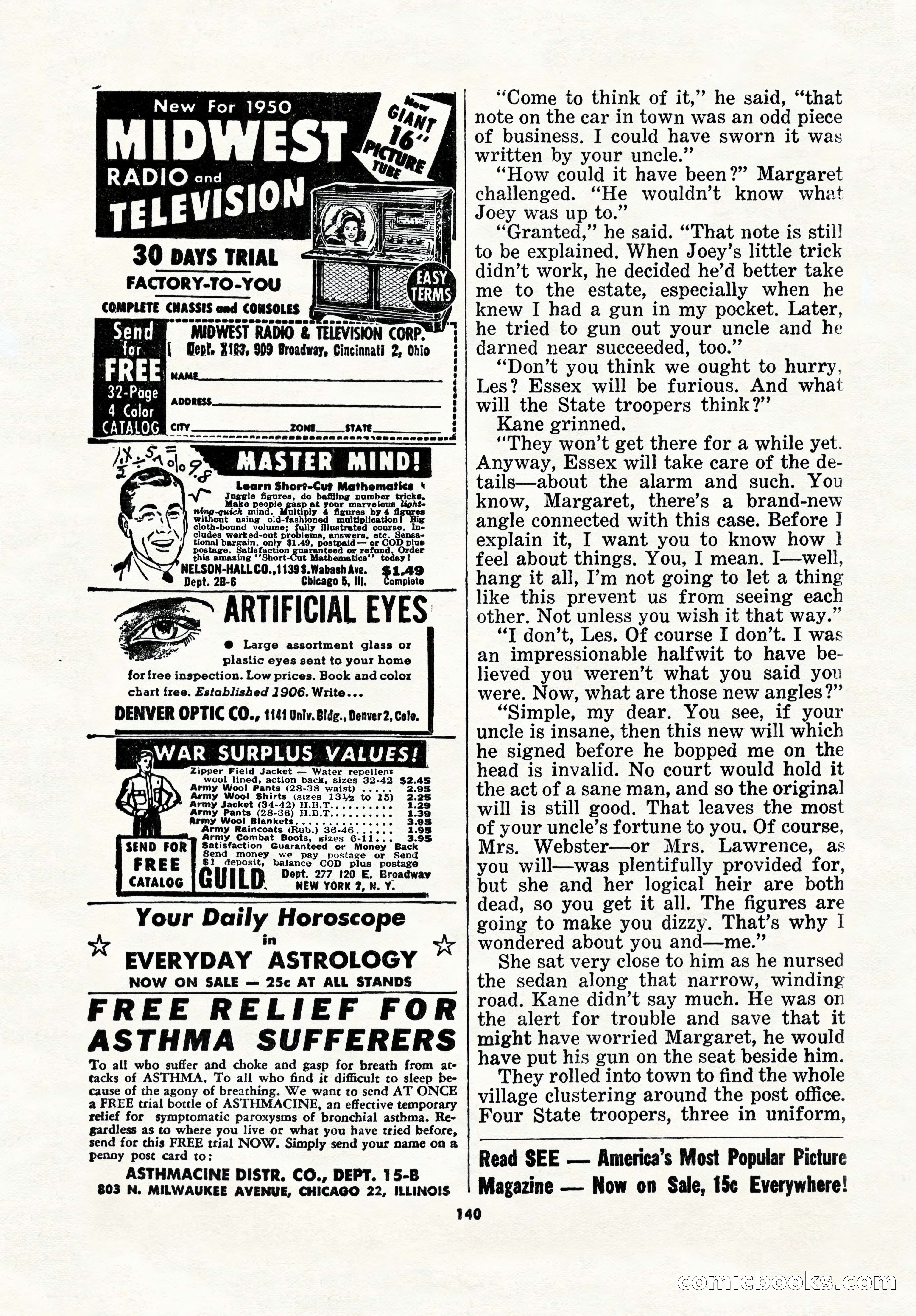 5 Detective Novels Magazine, Winter 1950 — page 140 of 148