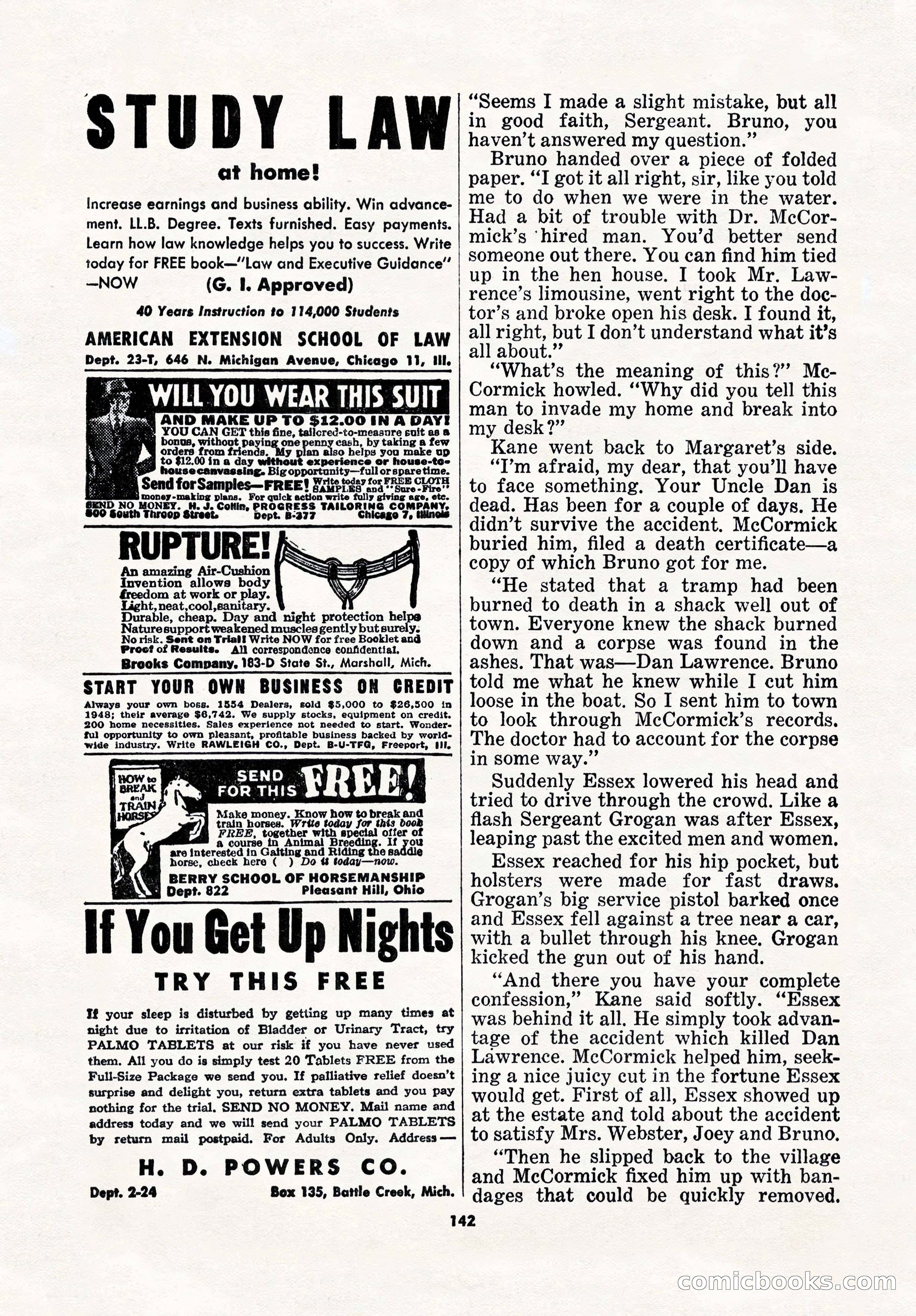 5 Detective Novels Magazine, Winter 1950 — page 142 of 148