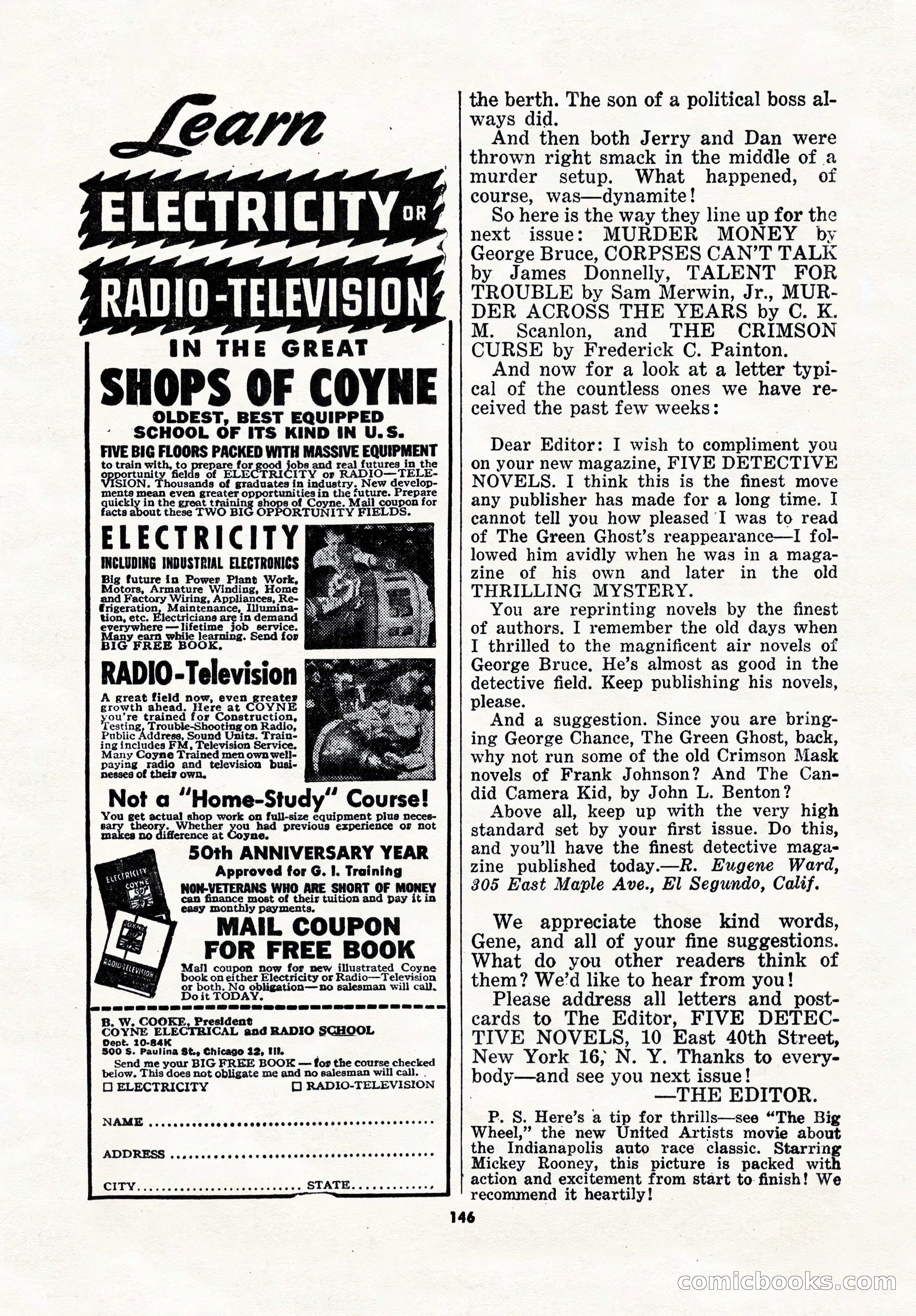 5 Detective Novels Magazine, Winter 1950 — page 146 of 148