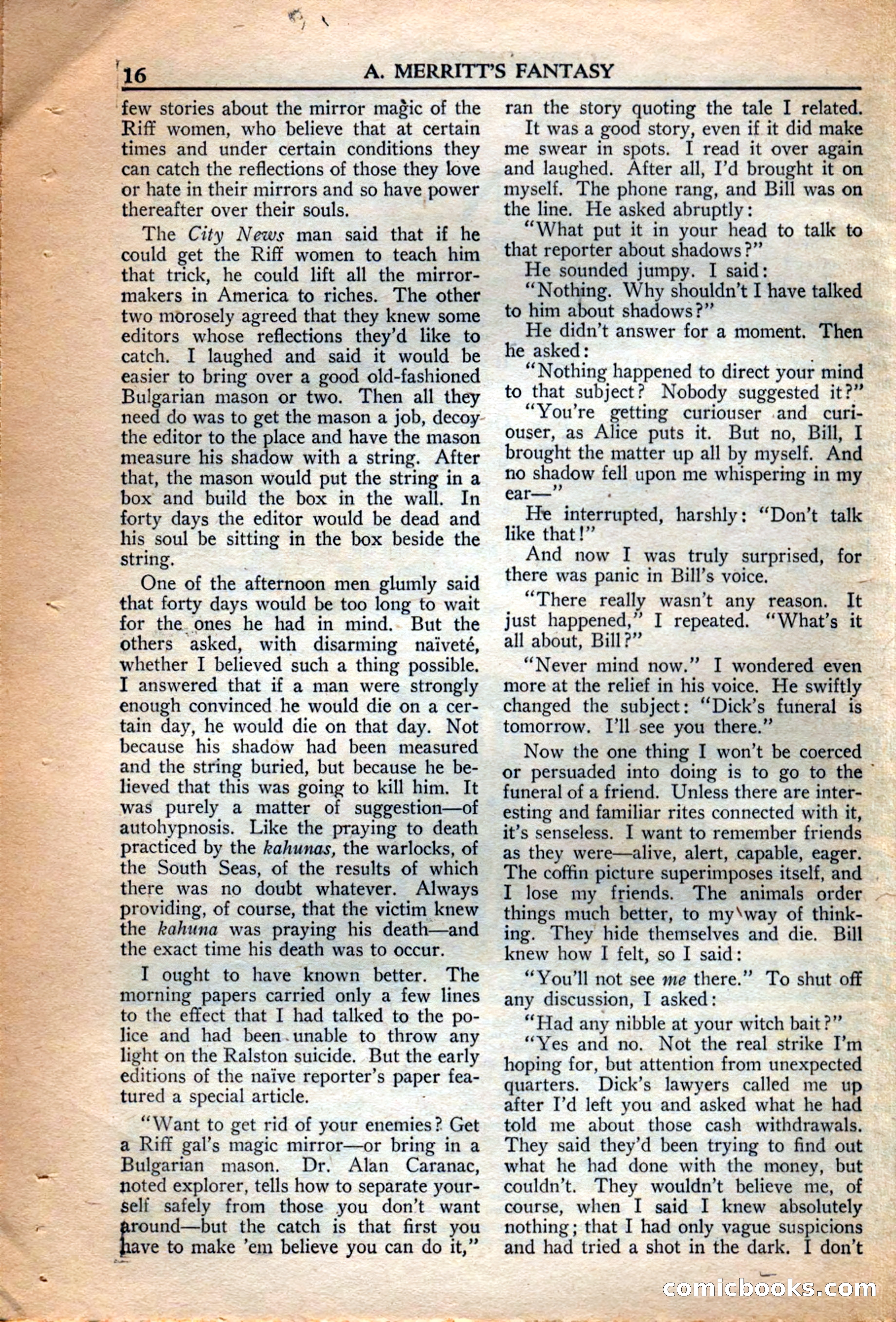 A. Merritt's Fantasy Magazine, December 1949 — page 16 of 133