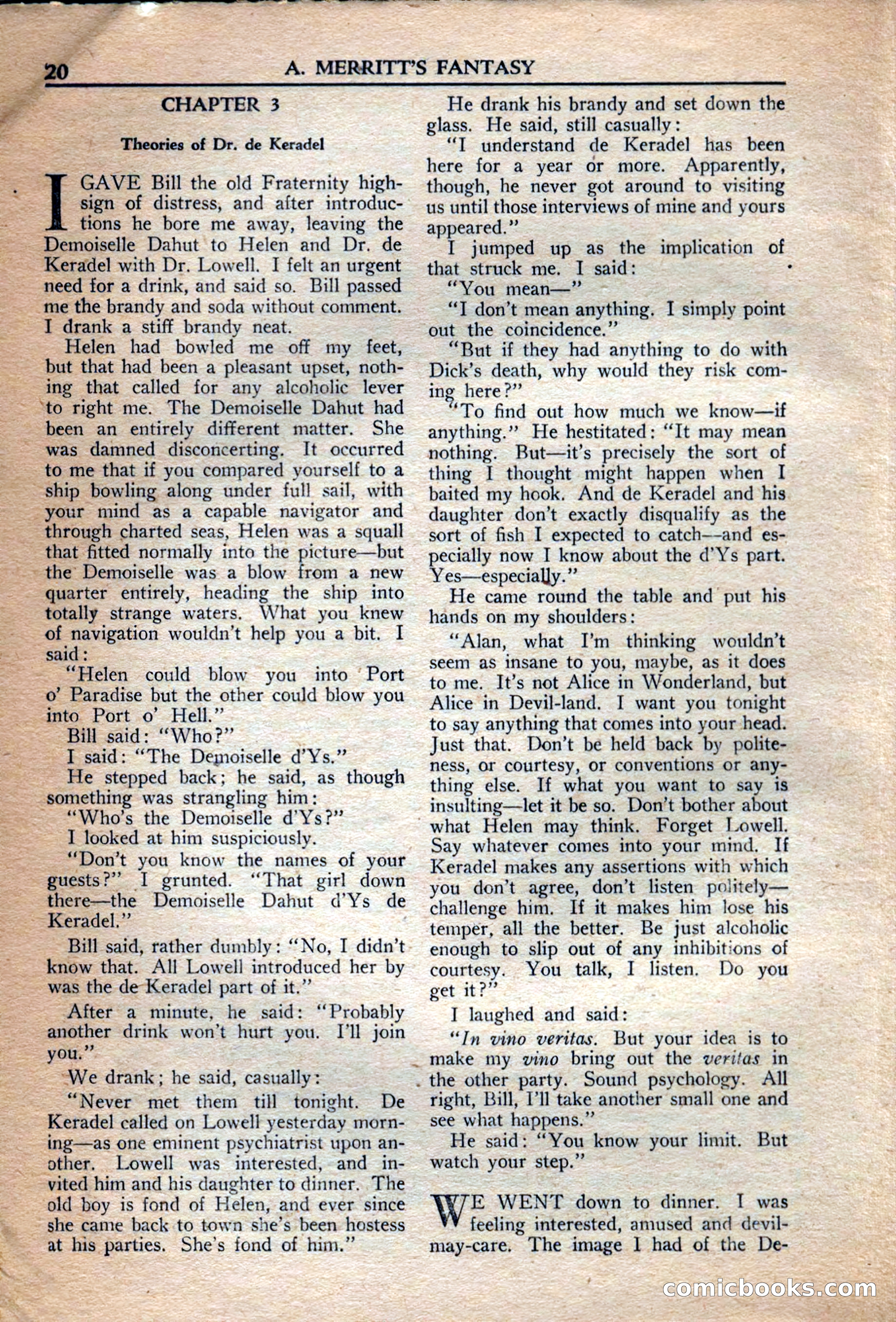 A. Merritt's Fantasy Magazine, December 1949 — page 20 of 133