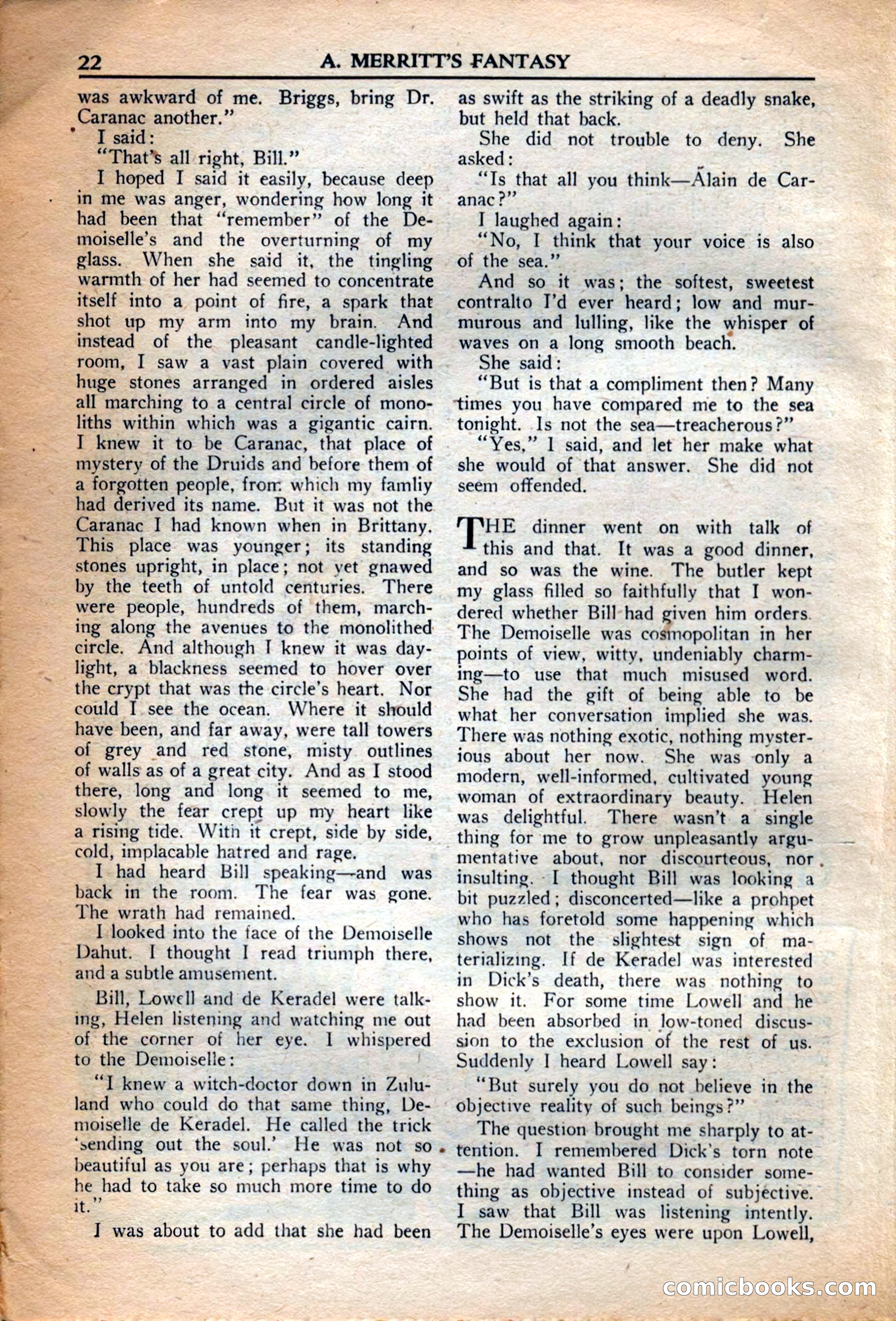A. Merritt's Fantasy Magazine, December 1949 — page 22 of 133