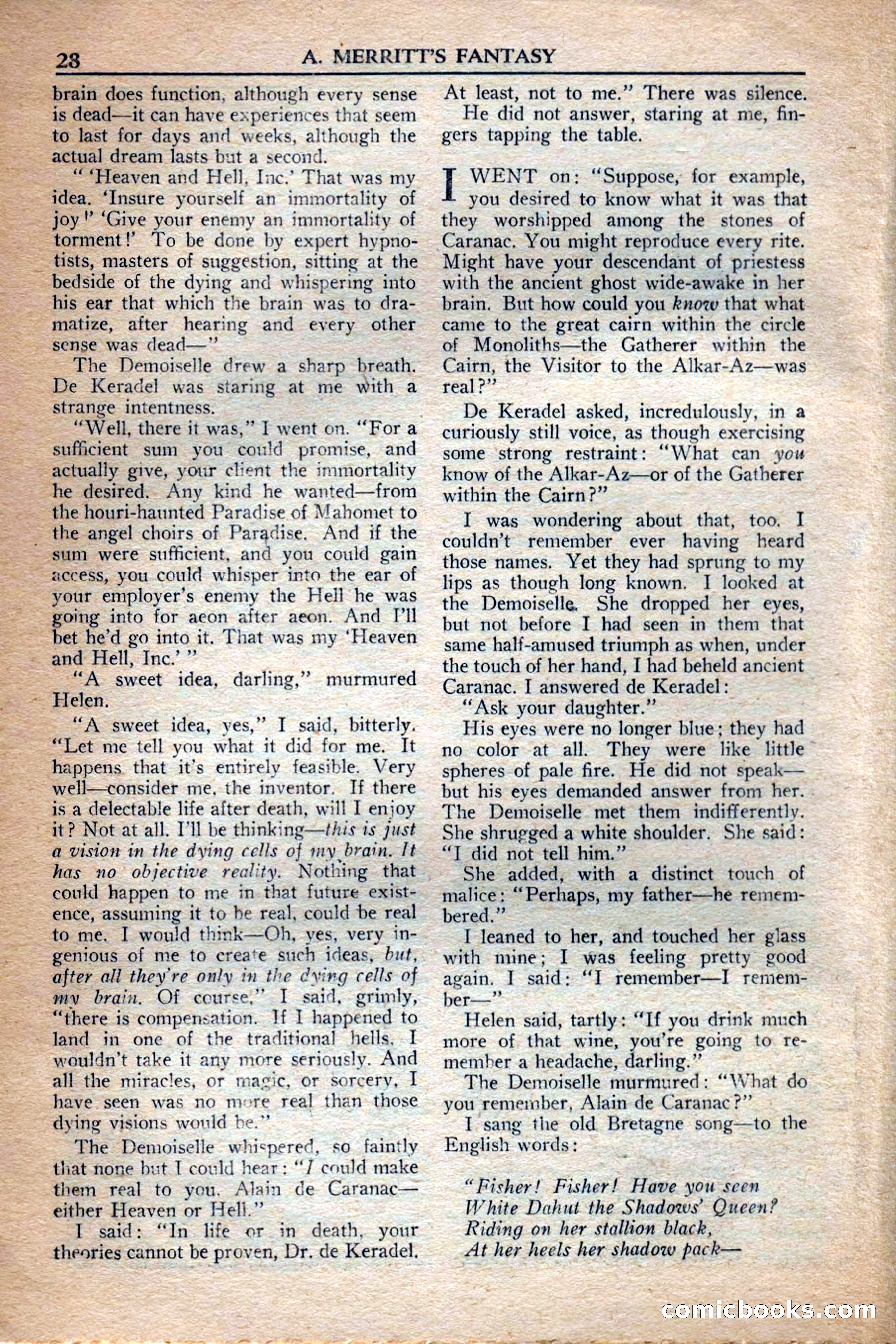 A. Merritt's Fantasy Magazine, December 1949 — page 28 of 133