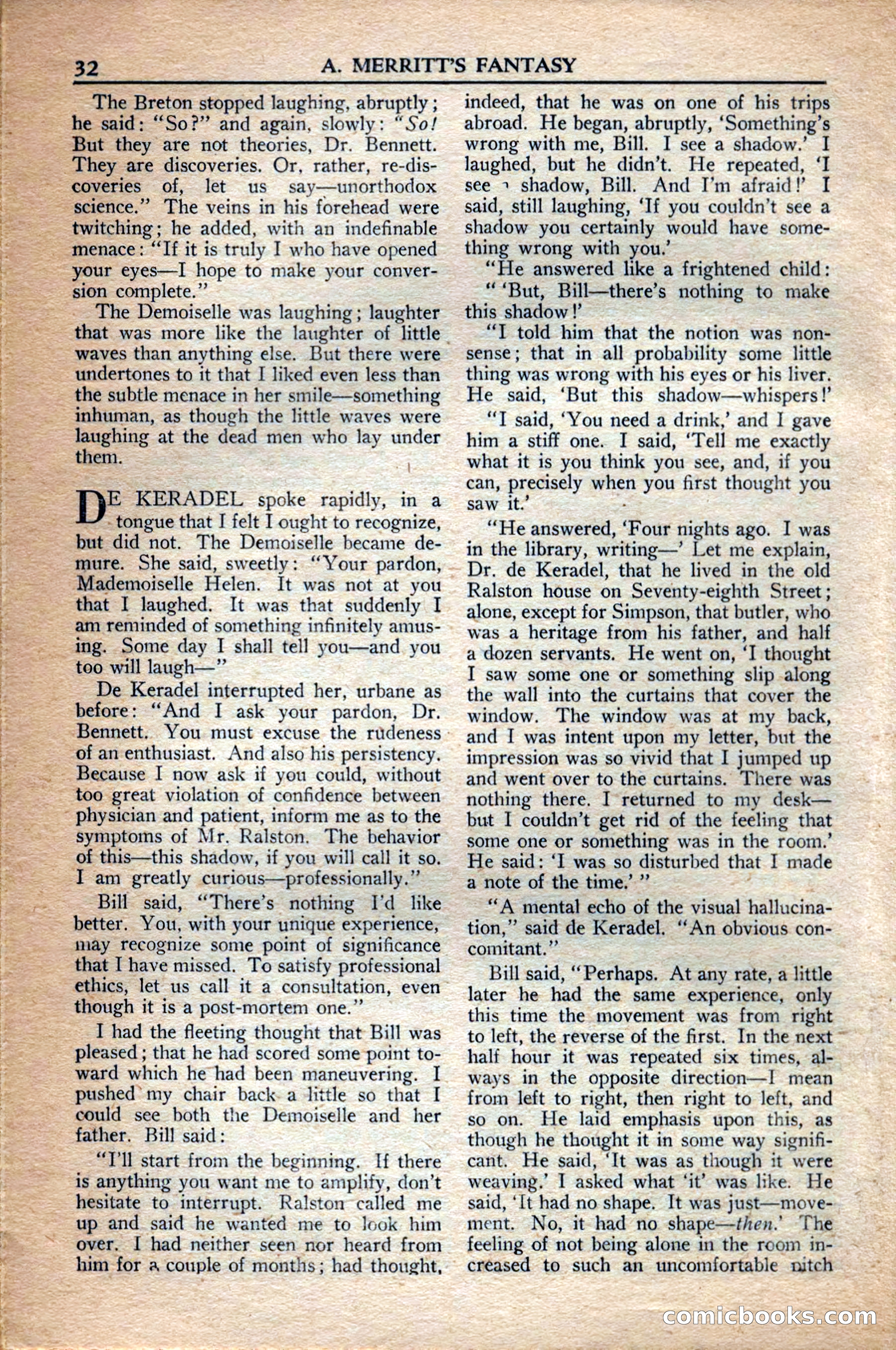 A. Merritt's Fantasy Magazine, December 1949 — page 32 of 133