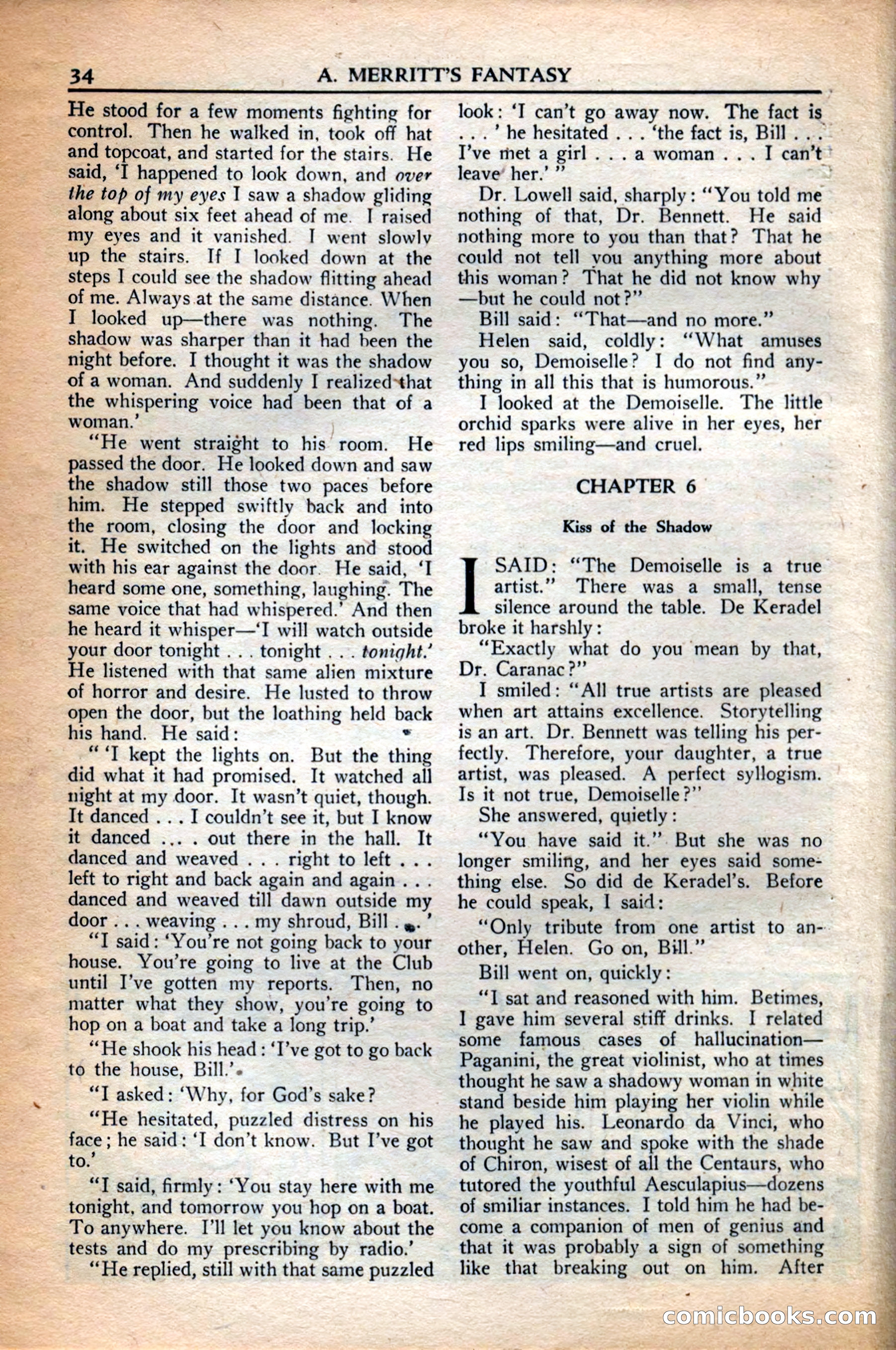 A. Merritt's Fantasy Magazine, December 1949 — page 34 of 133